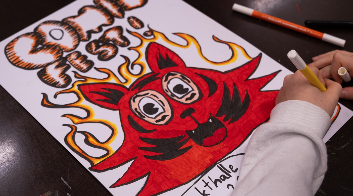 Comiczeichnung von roter Katze