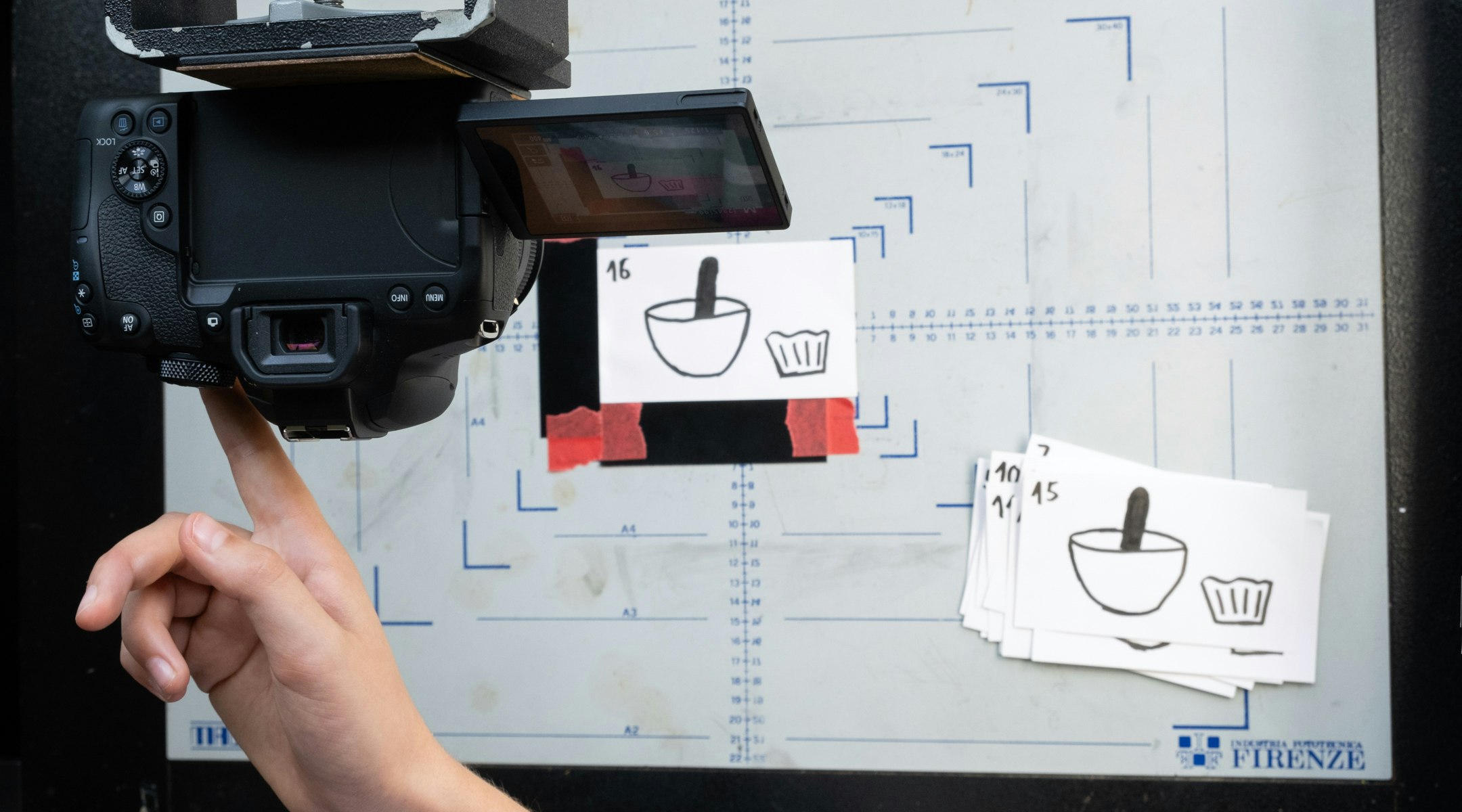 Trickfilm Kurs, Aufnahme einer Zeichnung