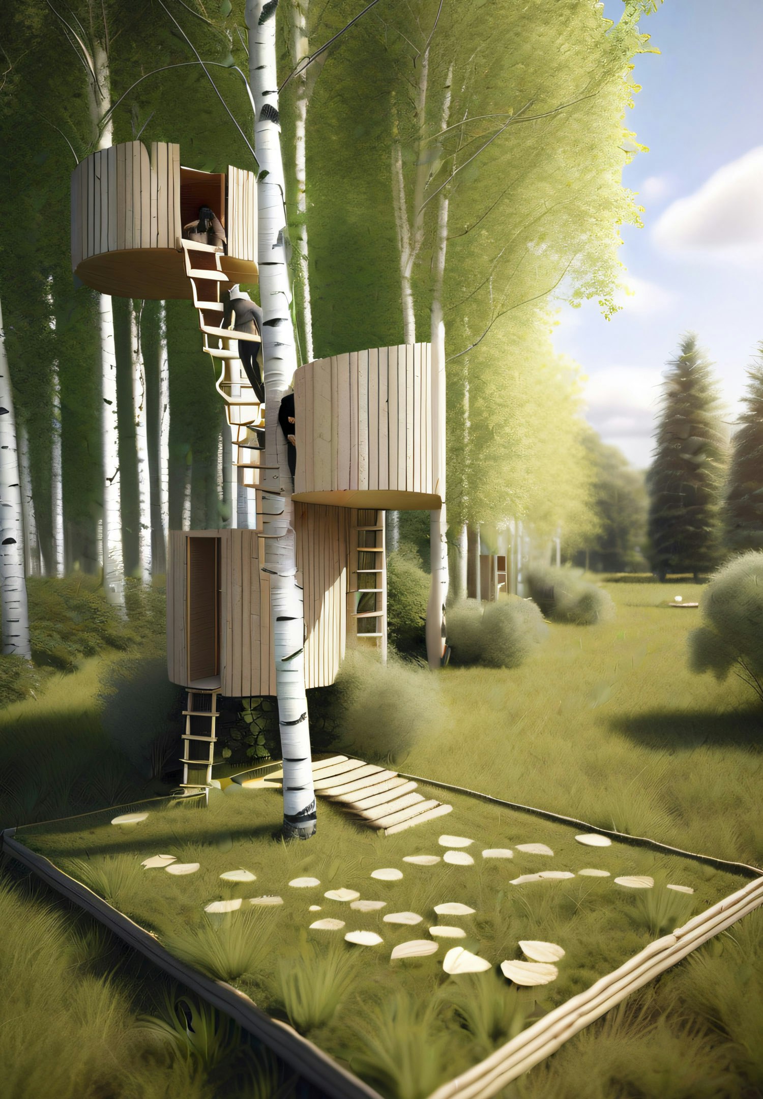 Rendering Stephan Primus _KI Interpretation Vectroworks Stabel Diffusion_Modell Jana Seiler, Finja Tobler Rendering Modell