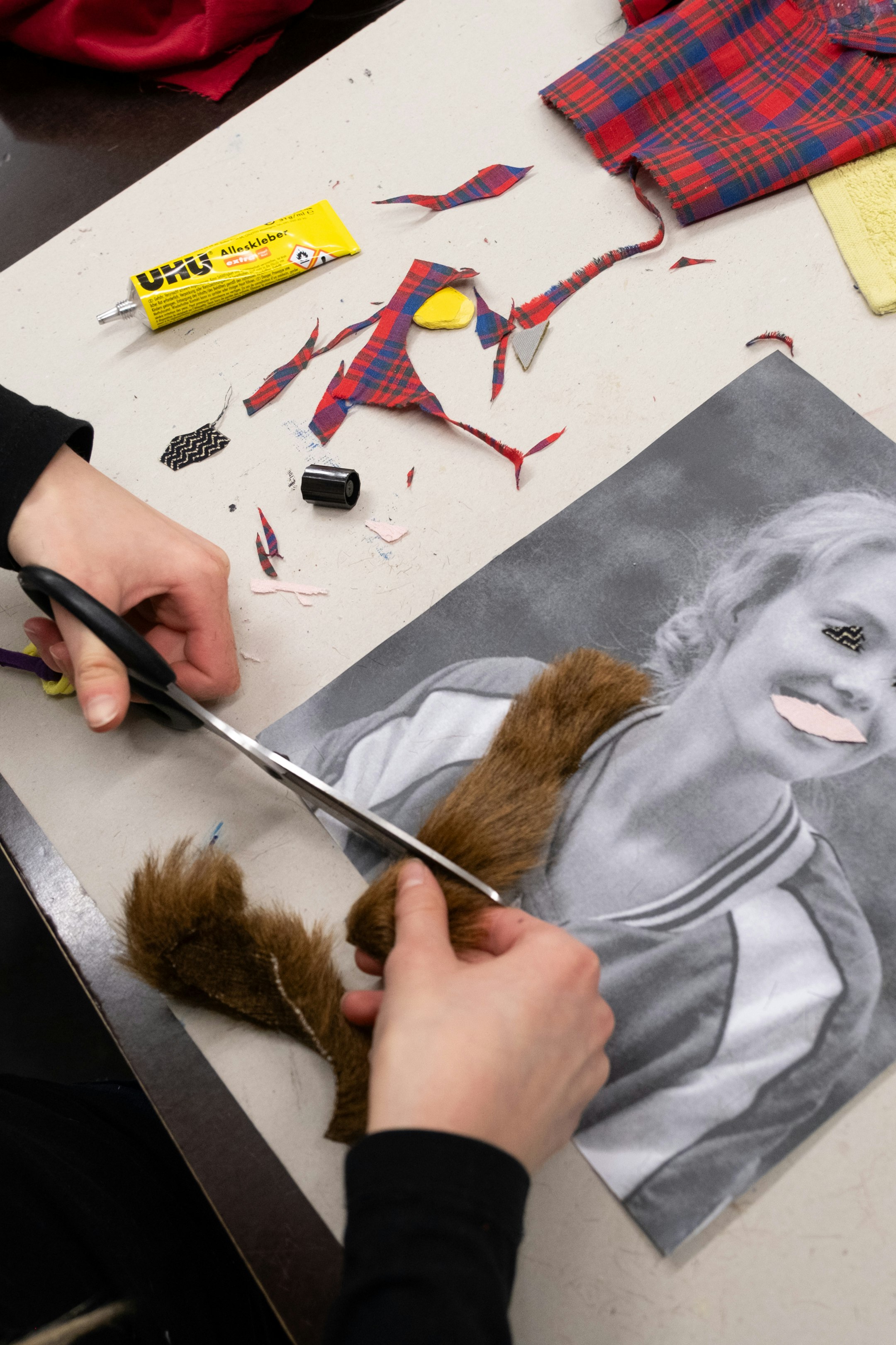 Bild aus dem Unterricht Stoff und Faden