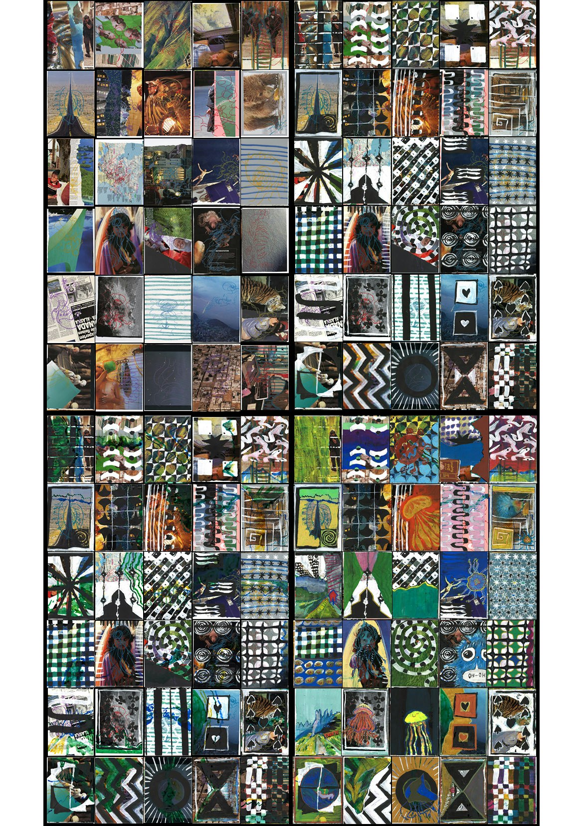 (2024, SfG Basel, Skizze Bild), 3 Schichten und eine letzte; «Intuitives Gestalten» Malerei