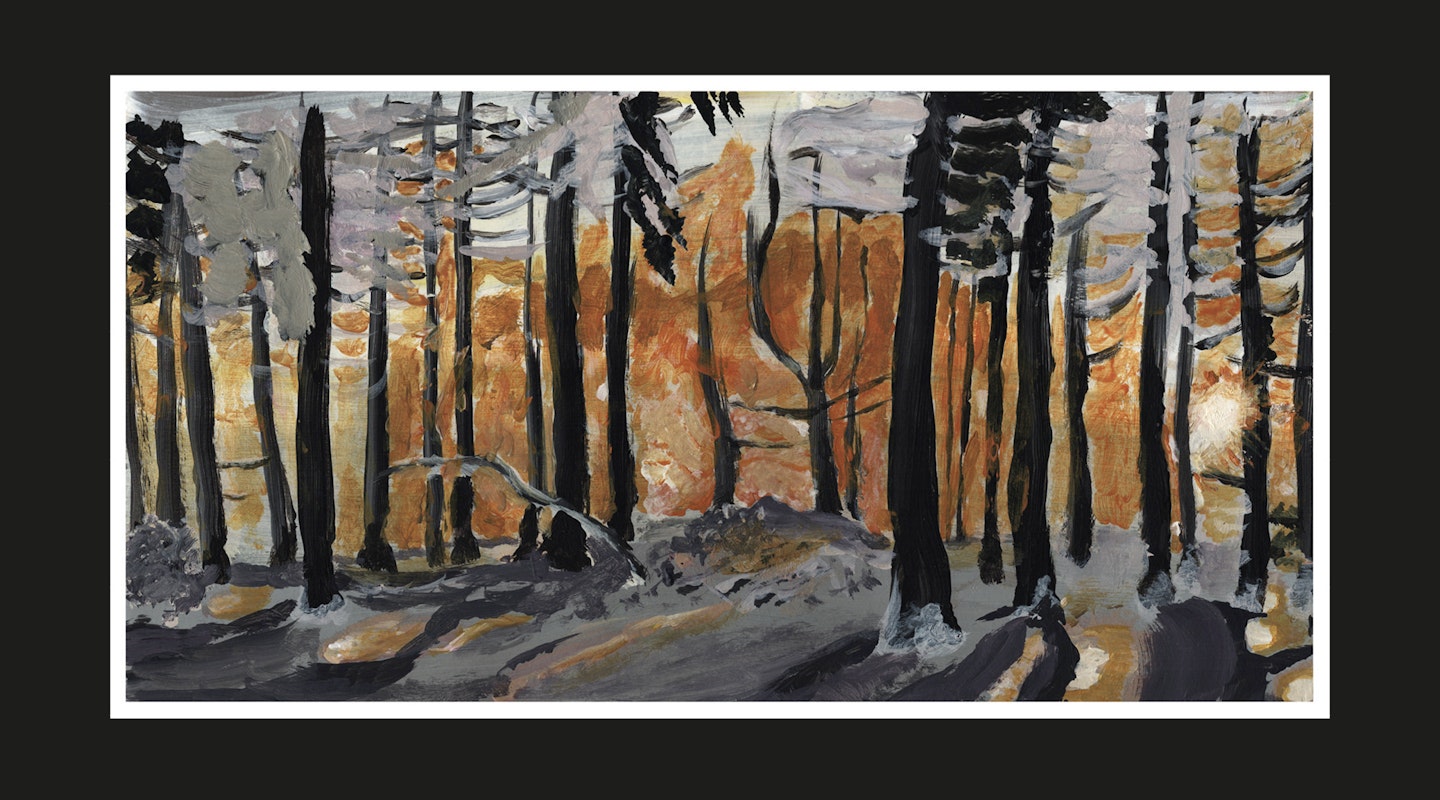 Malerische Arbeiten zum Thema Wald