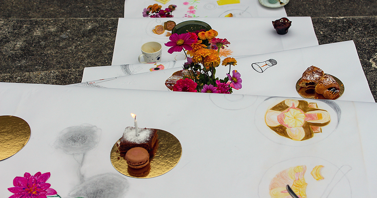 Grosse Tafel Zeichnung BMS