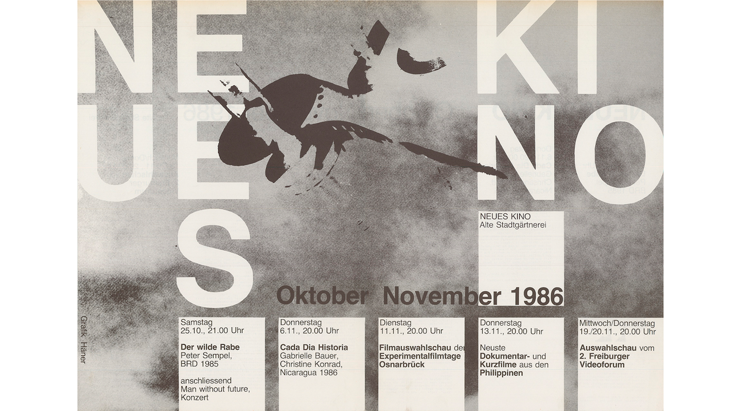 Neues Kino Basel, Monatsplakat Okt. / Nov. 1986, Gestaltung: Beat Häner