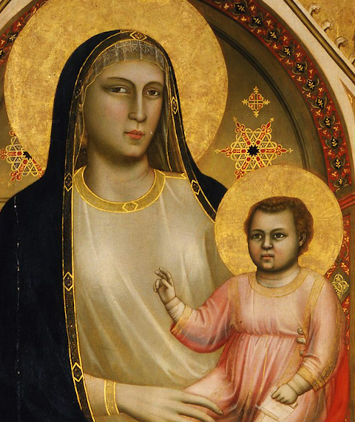 Virgin and Child enthroned, surrounded by angels and saints (Ognissanti  Maestà) by Giotto