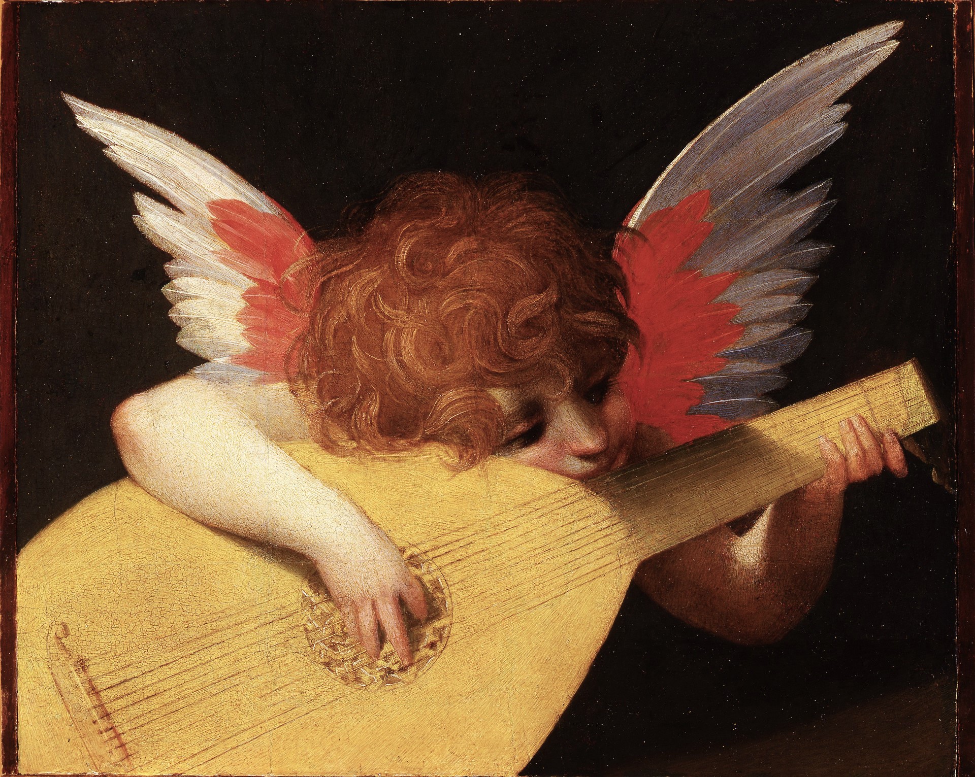 Angel playing the lute by Rosso Fiorentino