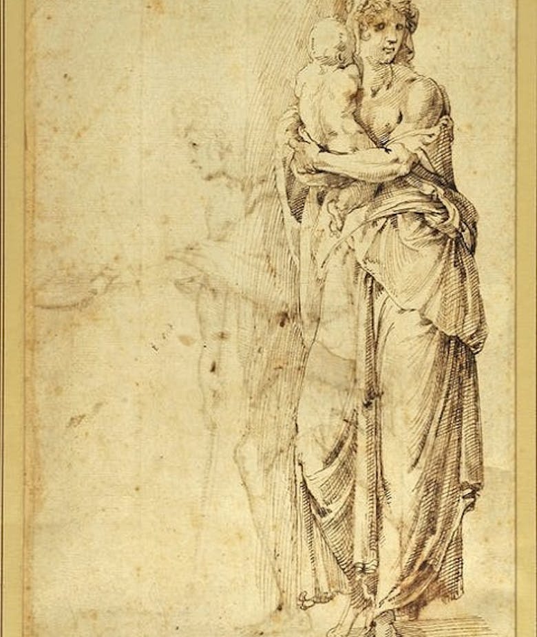 Figura femminile in piedi con bambino in braccio (recto); Uomo in atto di mendicare (verso) Figura femminile in piedi con bambino in braccio (recto); Uomo in atto di mendicare (verso)
