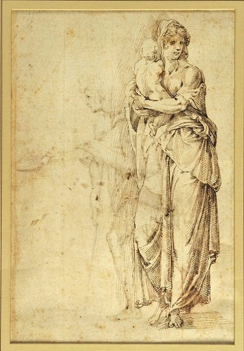 Woman Standing with Child in her Arms (front); Man Begging (reverse)