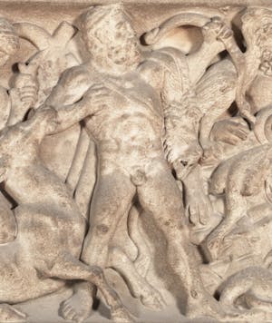 Sarcophagus depicting the labours of Hercules