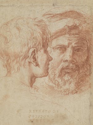 Two male heads (Self-portrait with friend?)