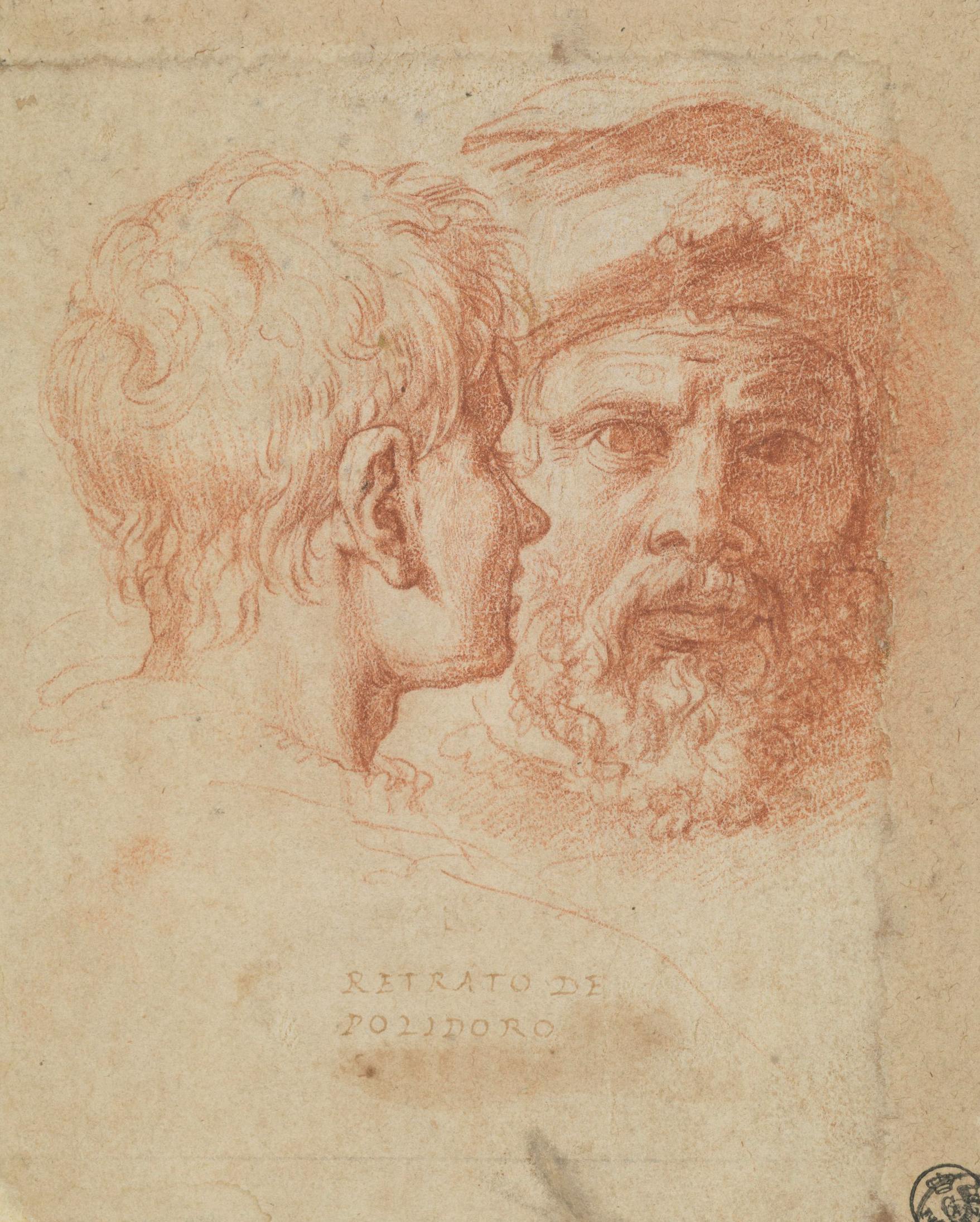 Two male heads (Self-portrait with friend?)