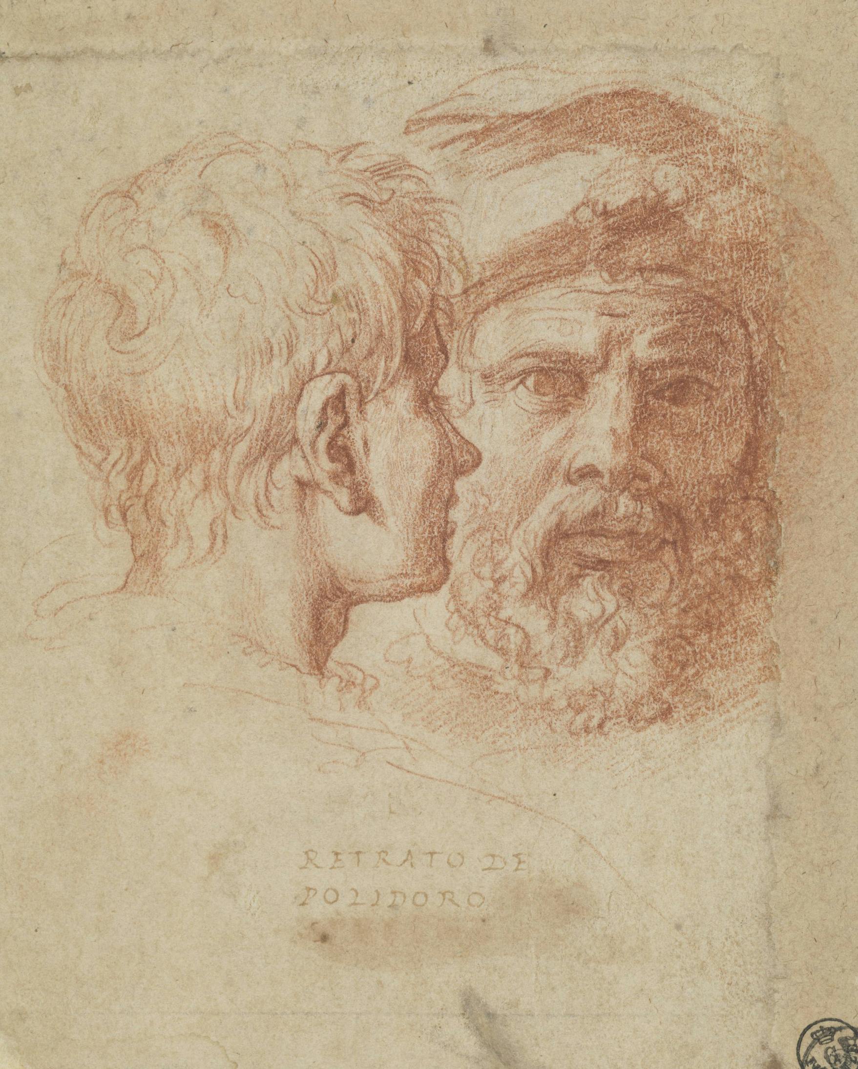 Two male heads (Self-portrait with friend?)