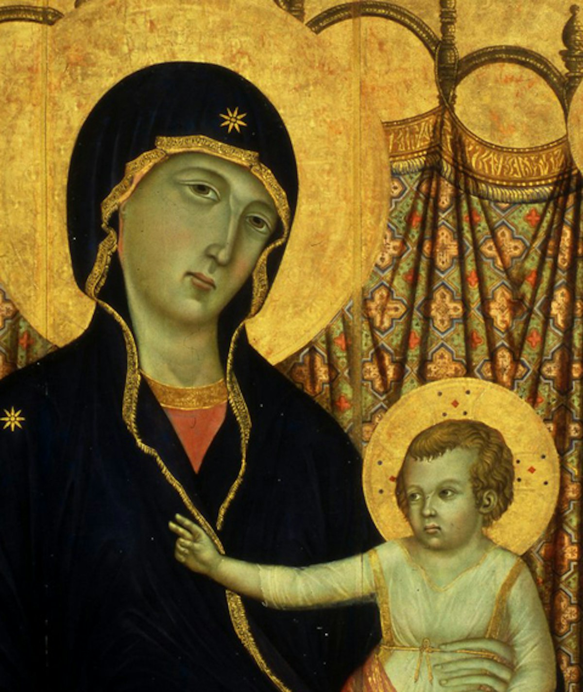 Virgin and Child enthroned, surrounded by angels (known as the ..., image size:480x570