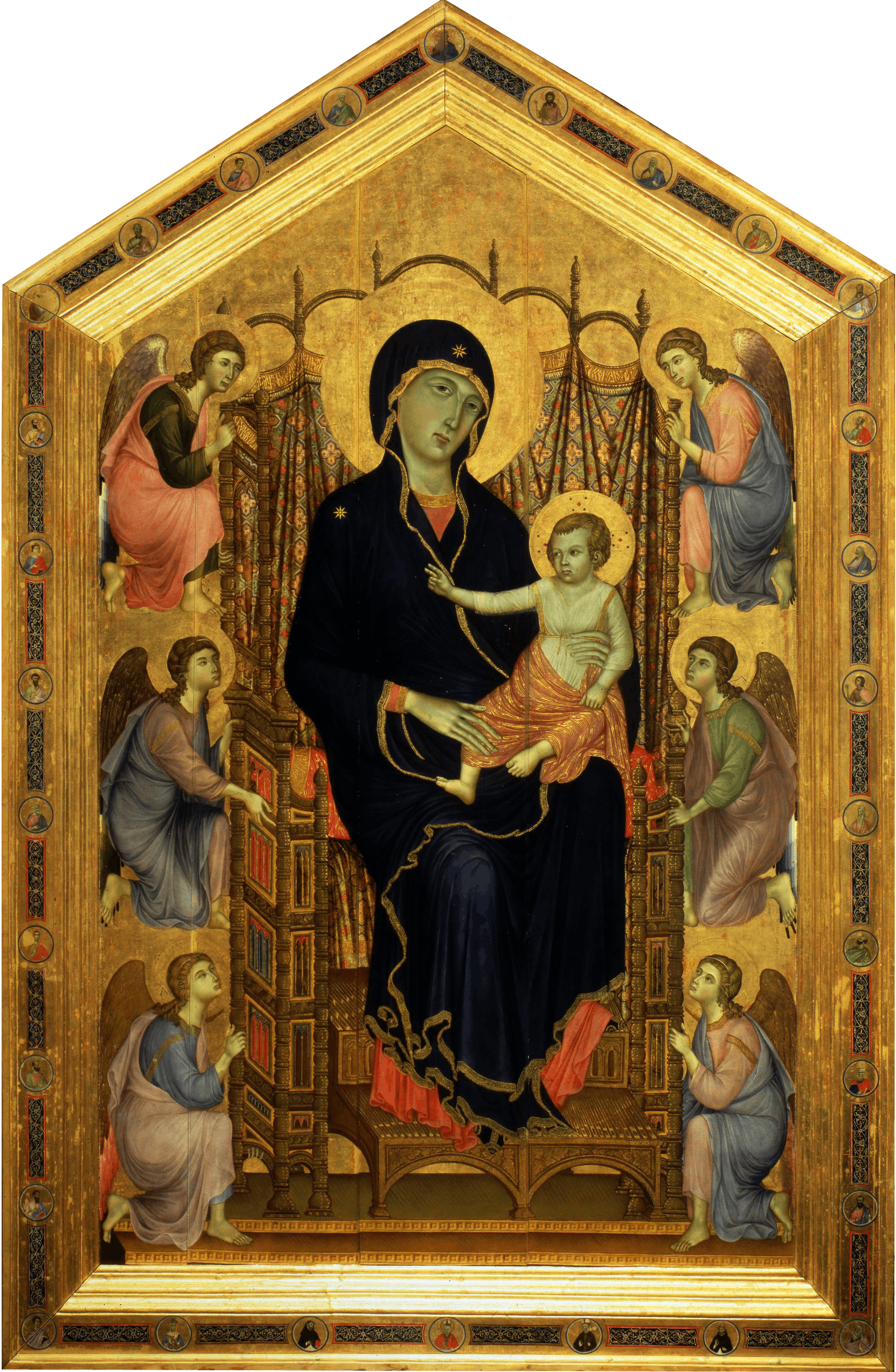 Virgin and Child enthroned, surrounded by angels (known as the Rucellai Madonna)