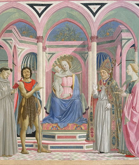 Madonna and Child enthroned with St. Francis, John the Baptist, St