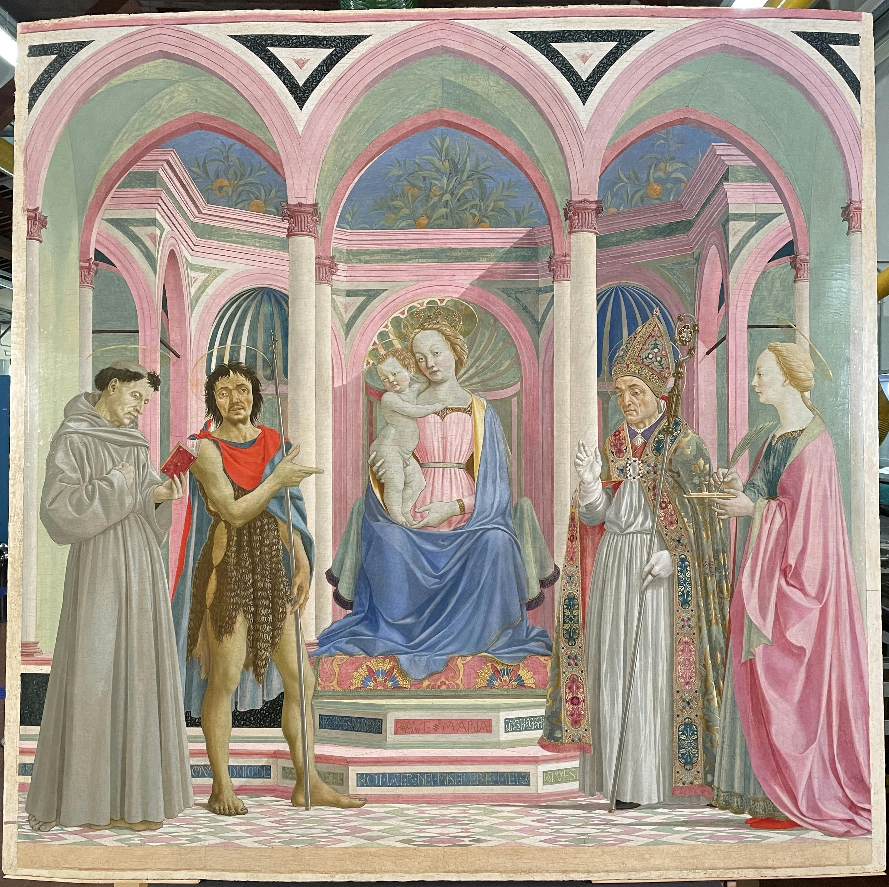 Madonna col Bambino in trono e i santi Francesco, Giovanni Battista, Zanobi e Lucia