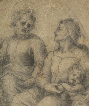 Madonna on the ground with Child, Saint Joseph and young Saint John