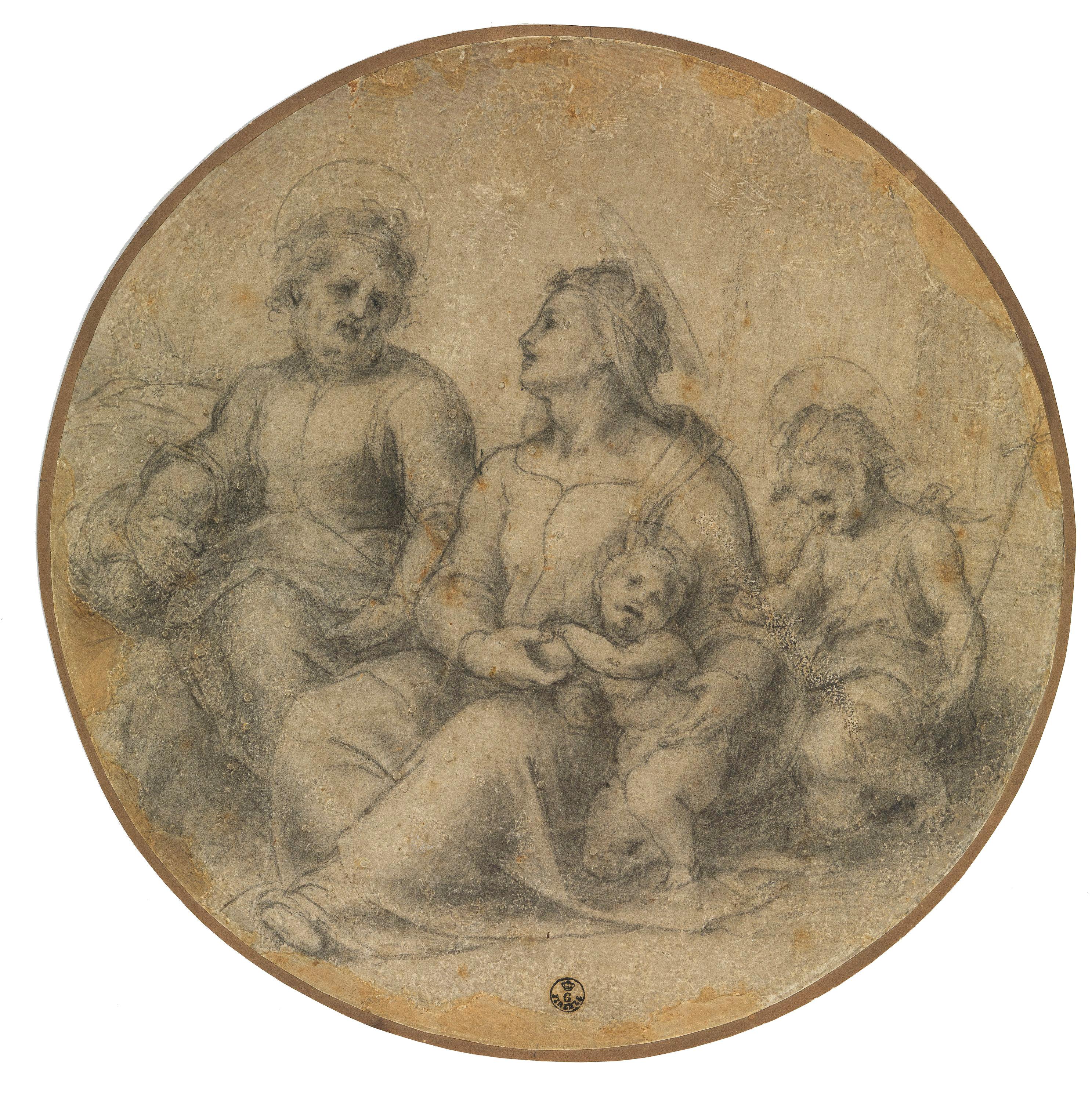 Madonna on the ground with Child, Saint Joseph and young Saint John