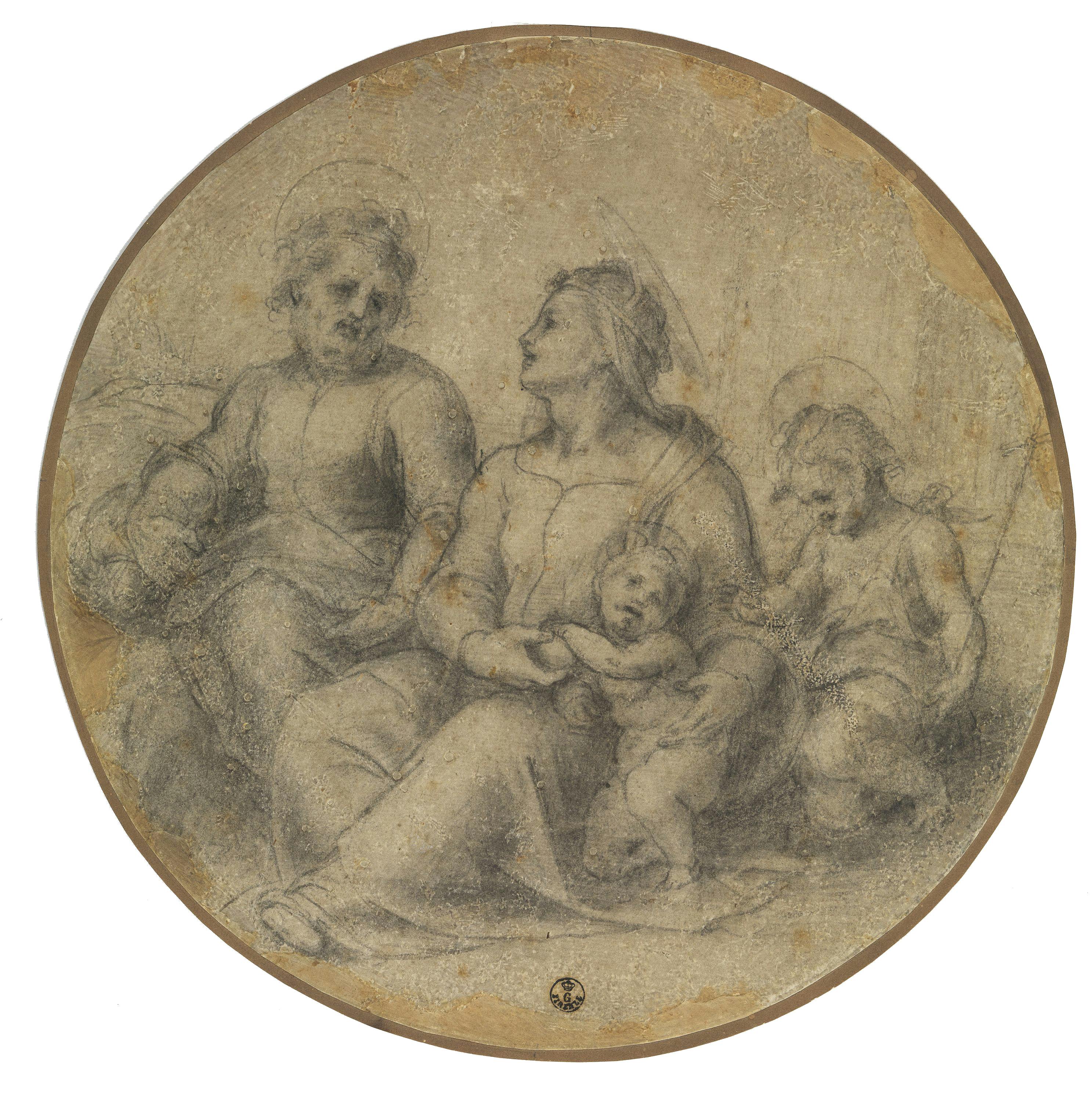 Madonna on the ground with Child, Saint Joseph and young Saint John