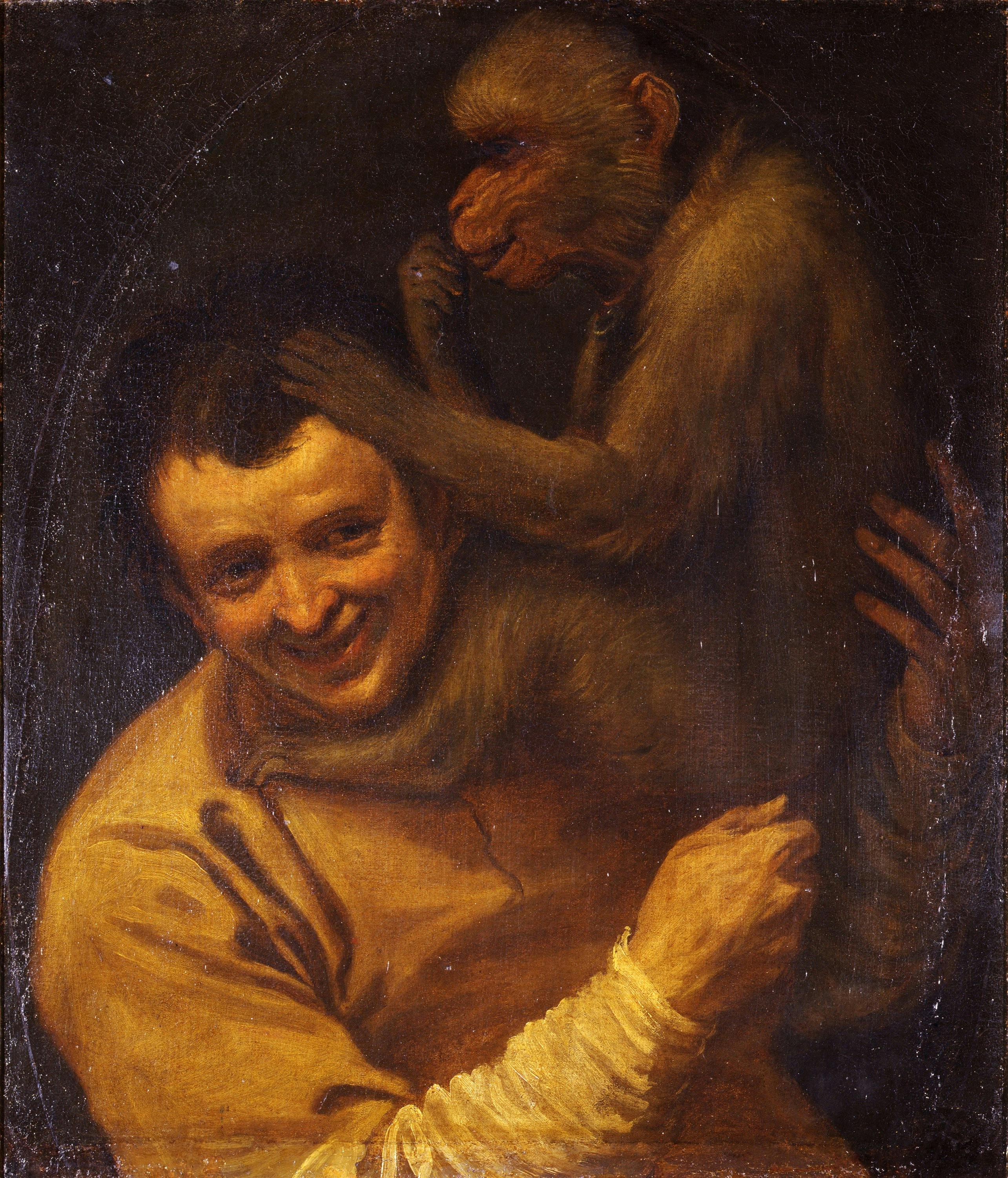 Ritratto di uomo con scimmia