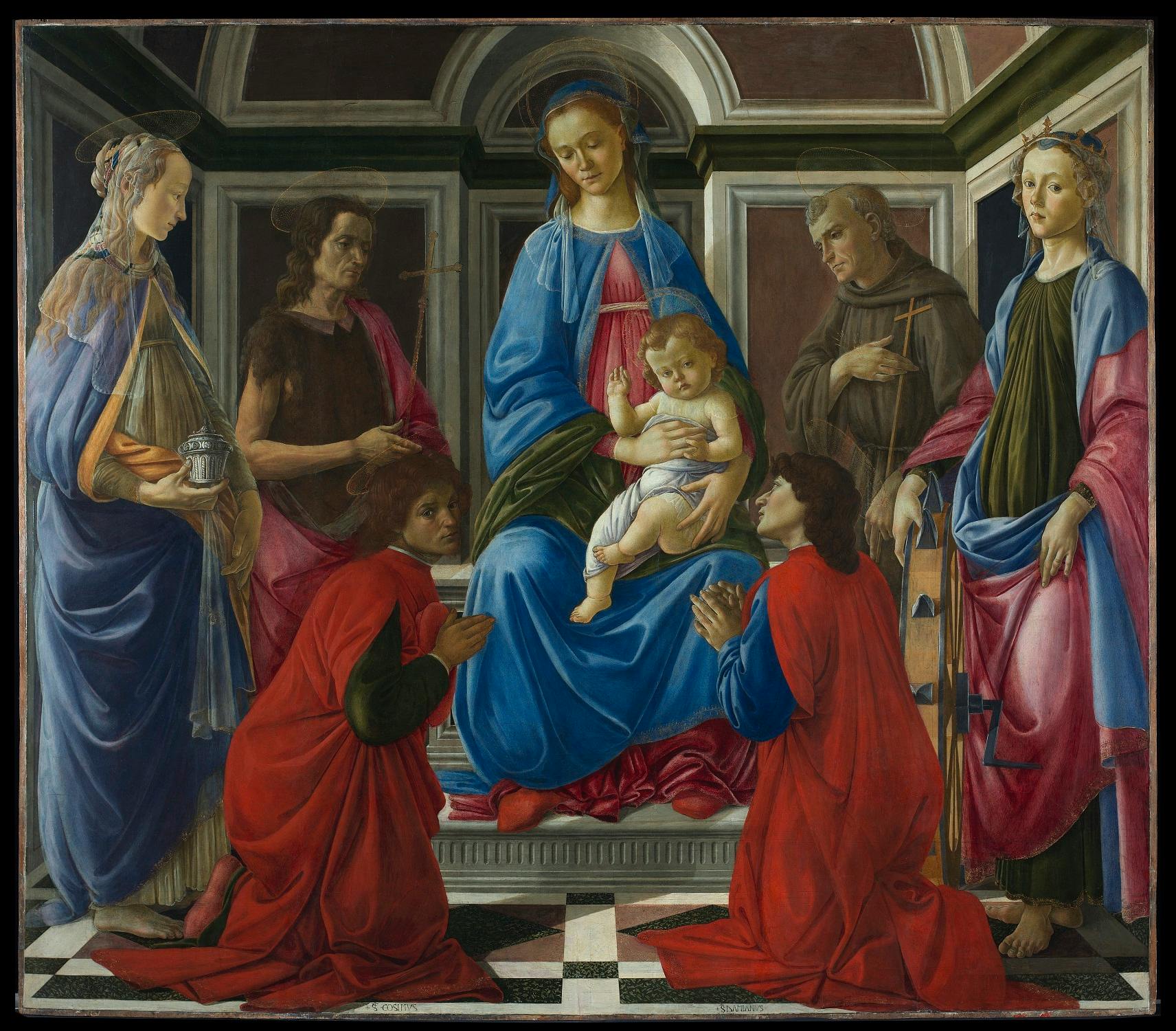 Madonna col Bambino in trono e i Santi Giovanni Battista, Maria Maddalena, Francesco, Caterina d’Alessandria, Cosma e Damiano