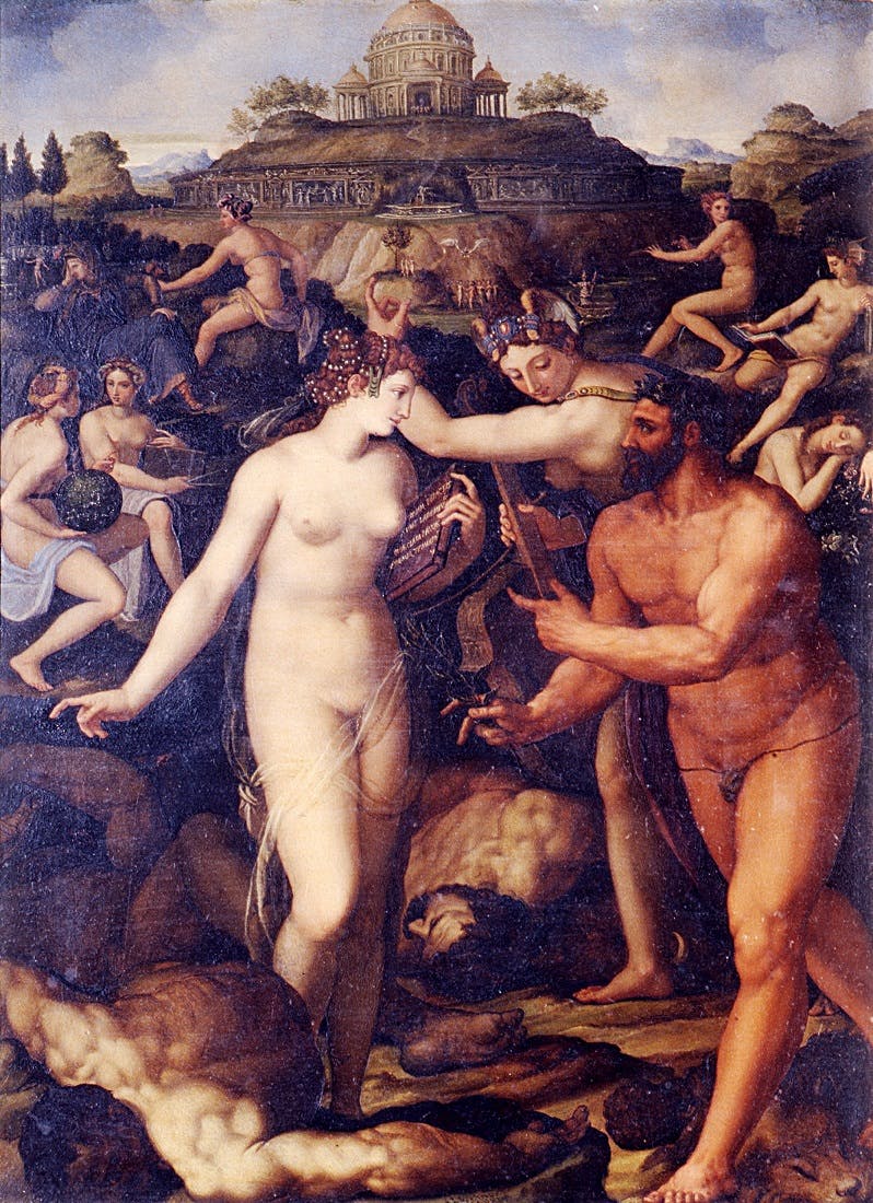 Hercules crowned by the Muses