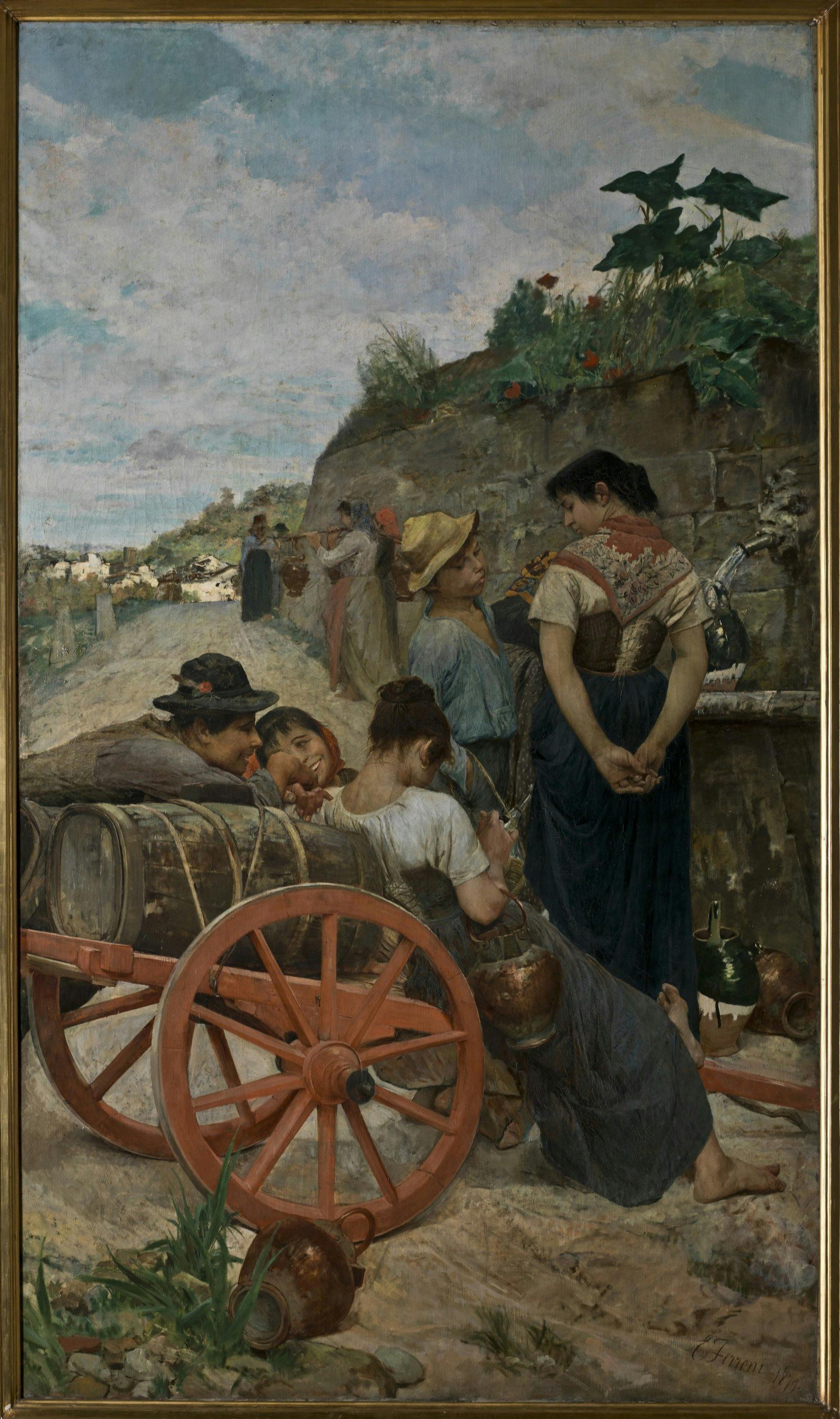 At the fountain