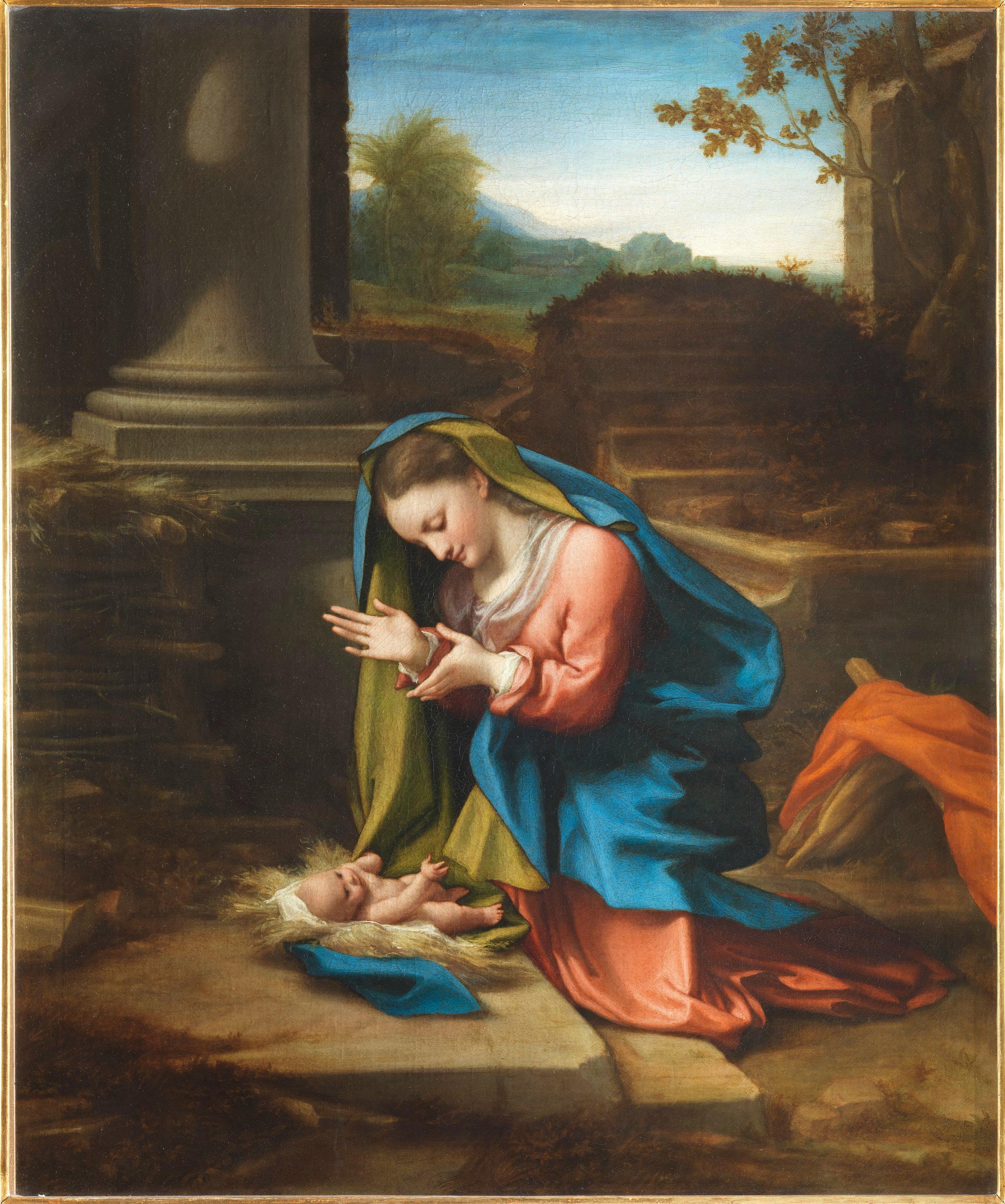 Madonna in adorazione di Gesù Bambino