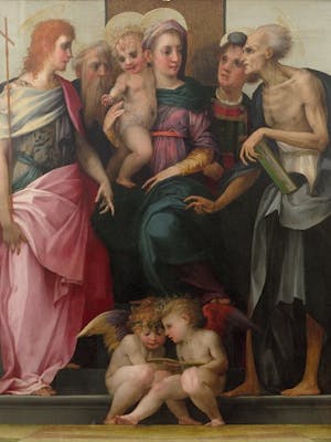 Madonna con Bambino, San Giovanni Battista, Sant'Antonio abate, Santo Stefano e San Girolamo