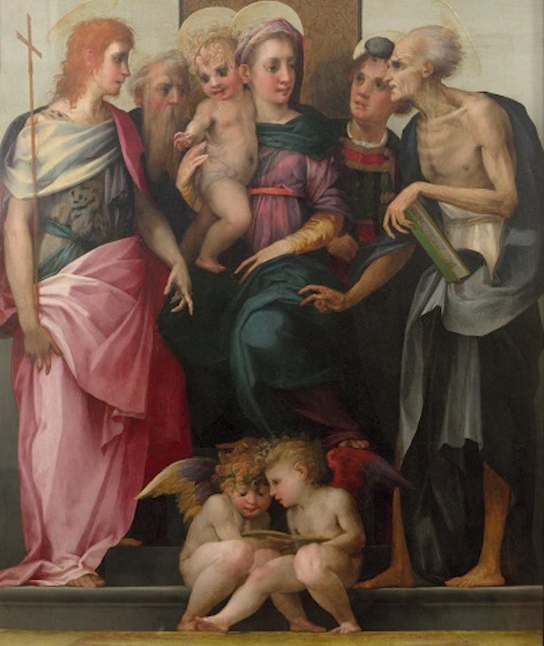 Madonna con Bambino, San Giovanni Battista, Sant'Antonio abate, Santo Stefano e San Girolamo