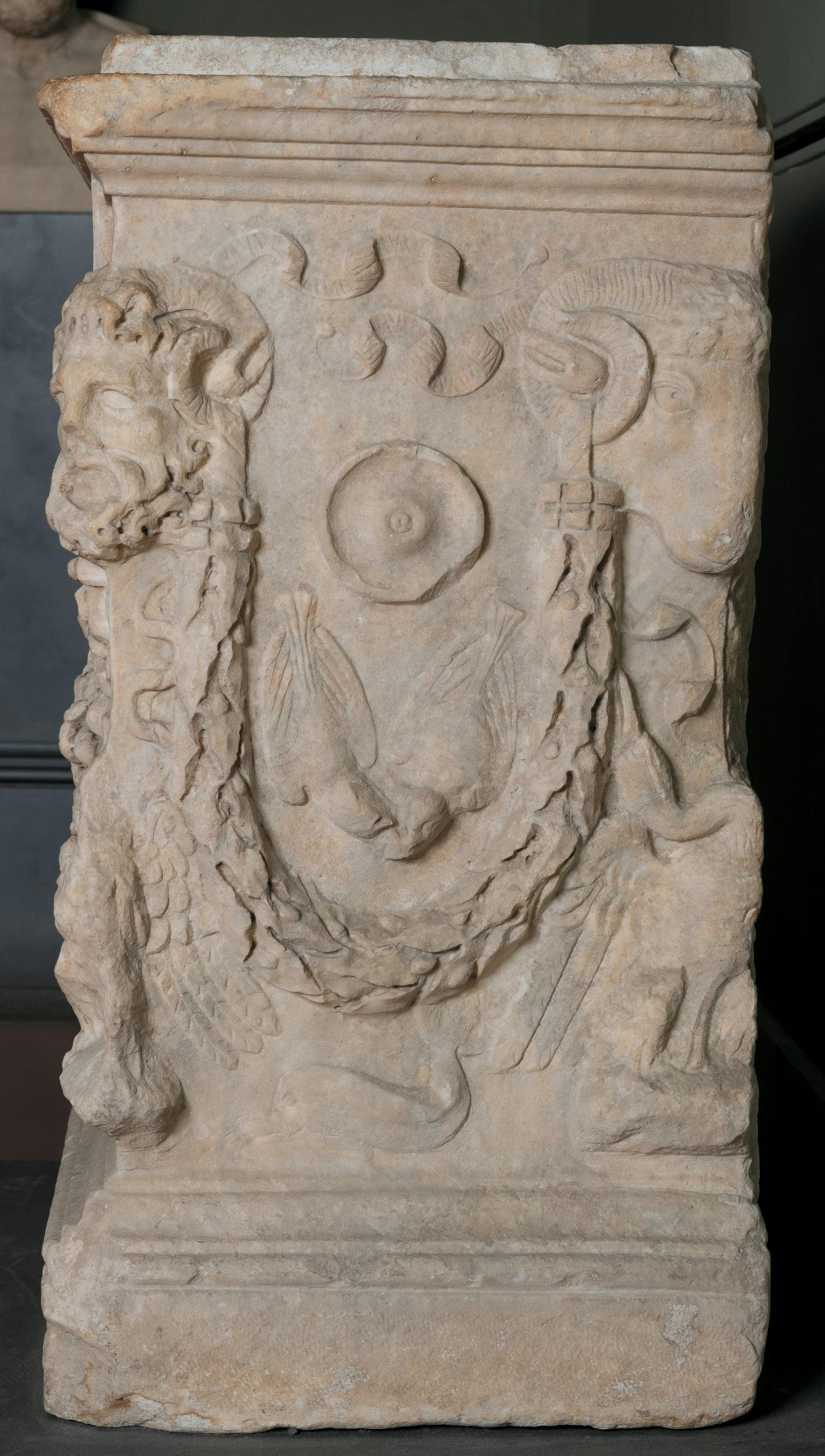 Ara in honour of Rhodon, Domitia Augusta's slave