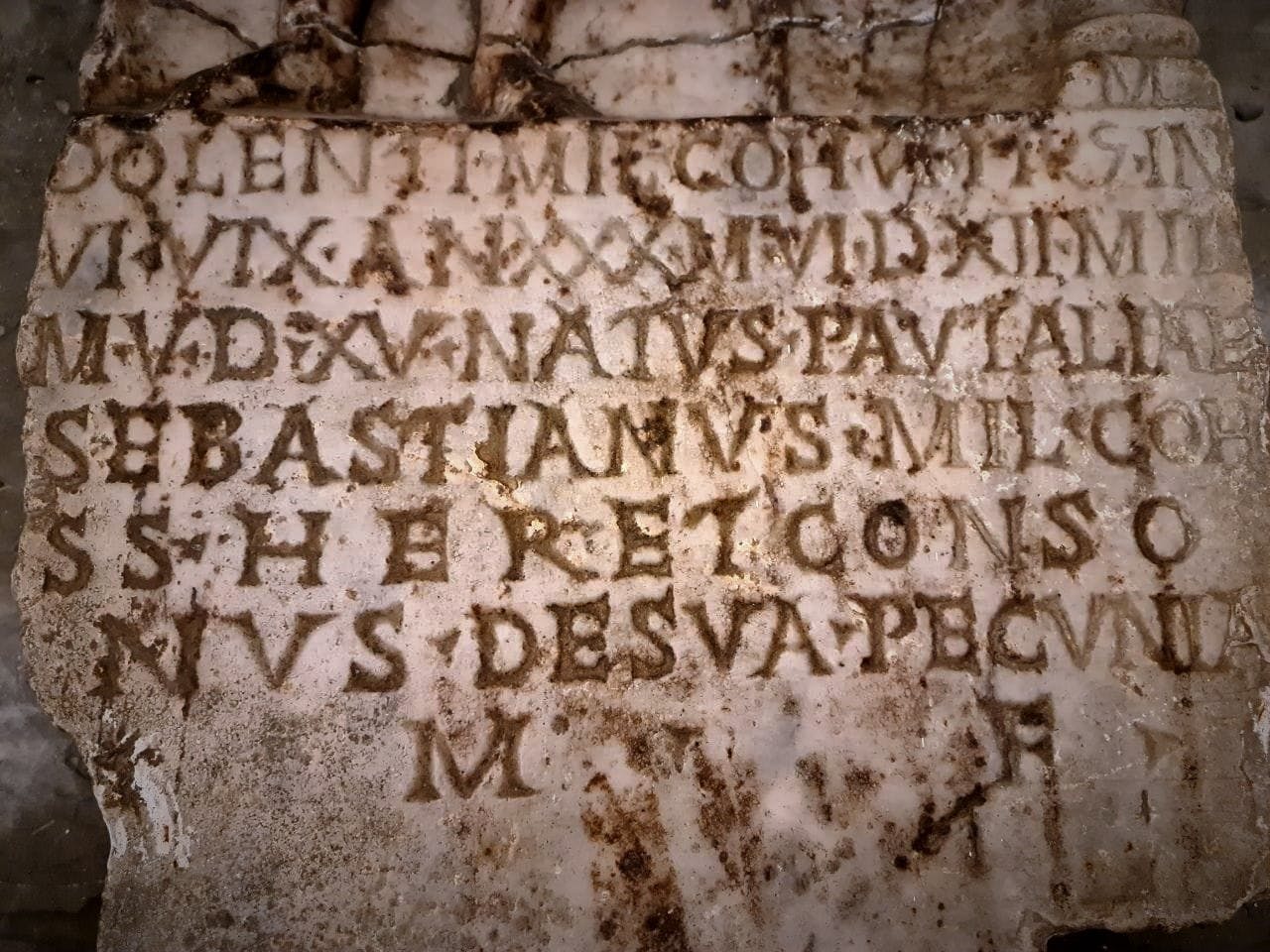 Iscrizione stele del pretoriano Dolens
