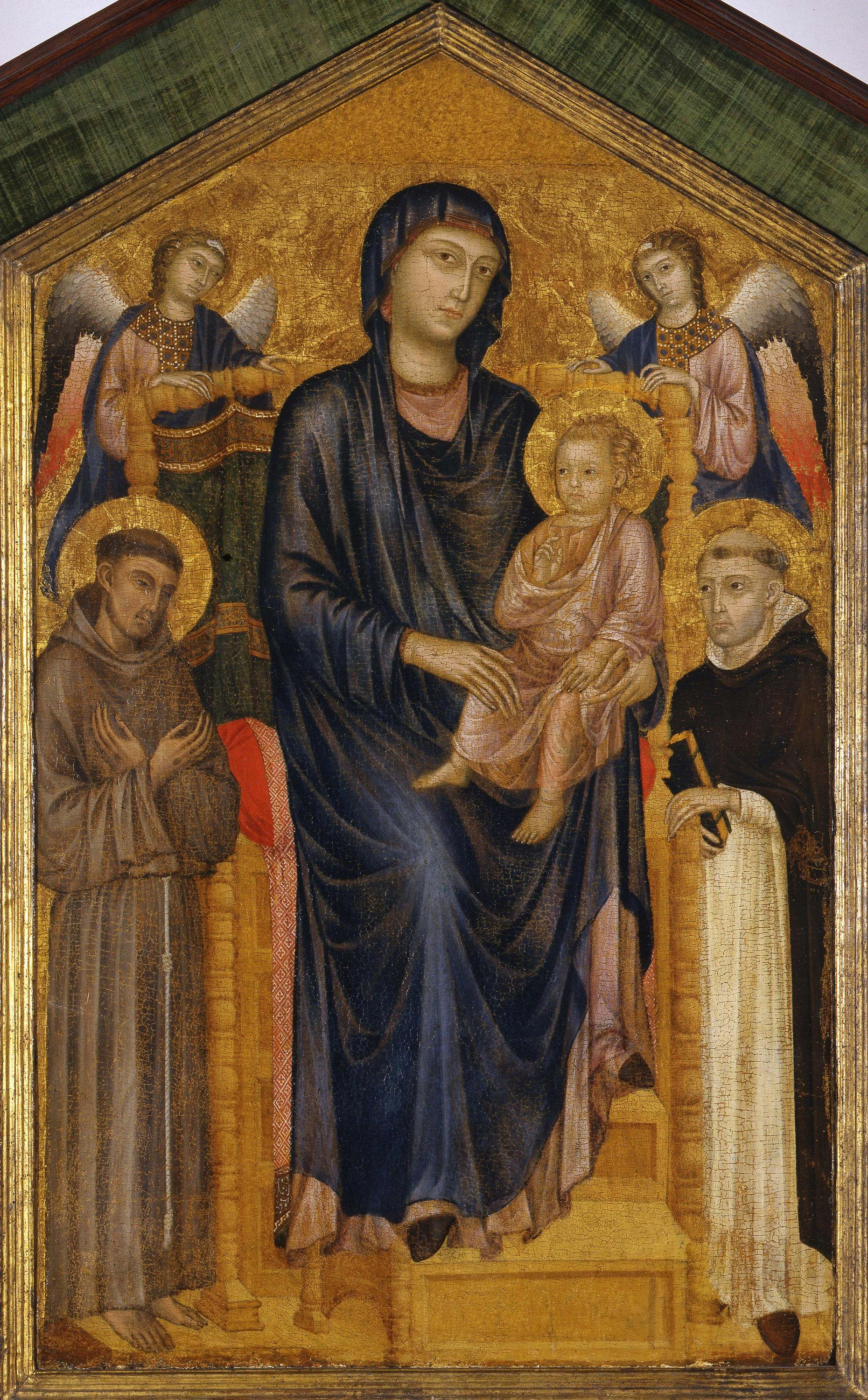 Madonna col Bambino in trono, due angeli e i santi Francesco e Domenico