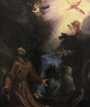 St Francis receives the stigmata