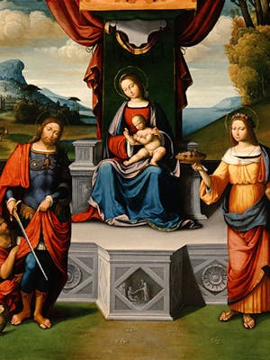Madonna con bambino in trono tra San Martino di Tours e Santa Dorotea (o Rosalia)