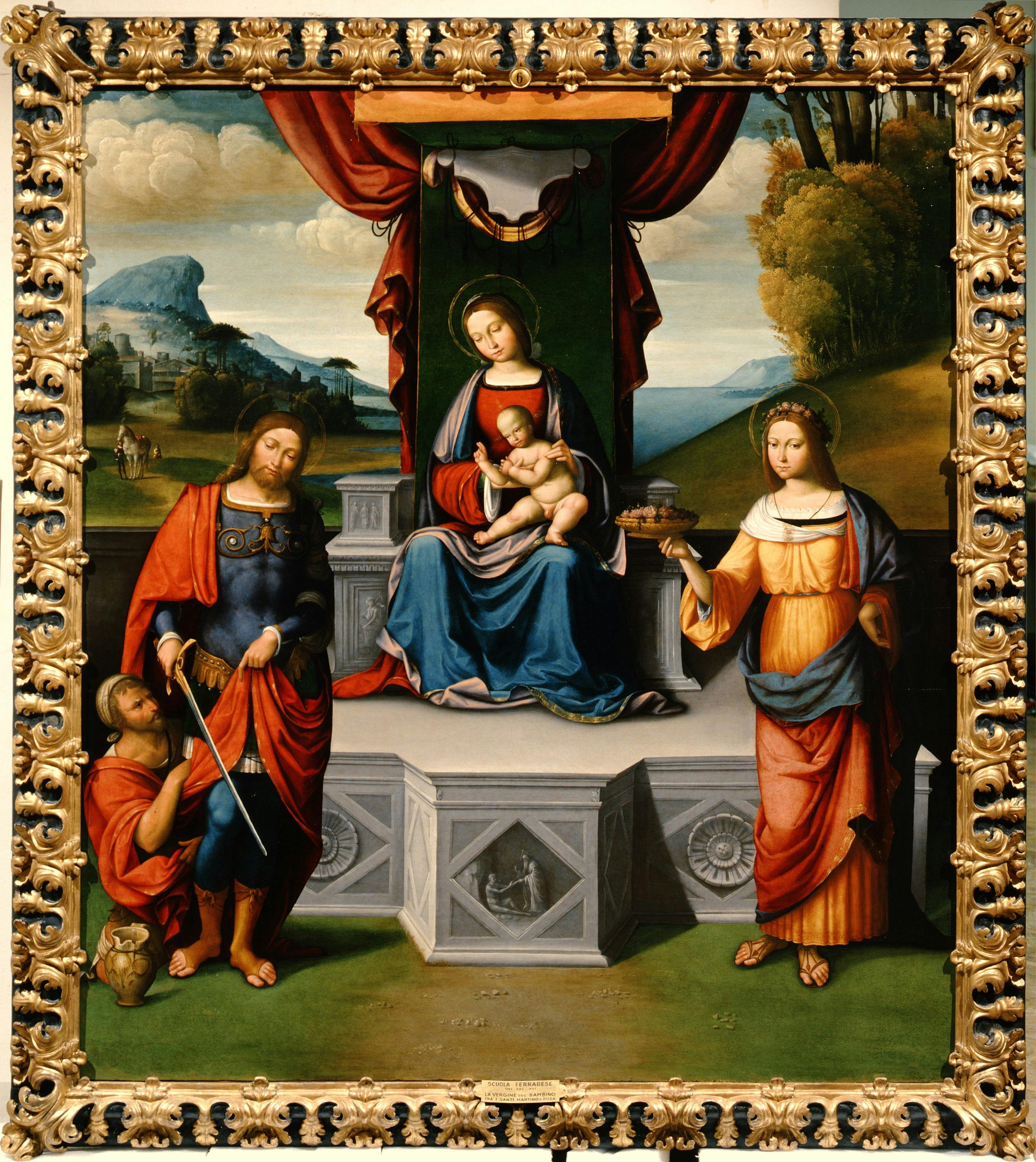 Madonna and Child Enthroned between Saint Martin of Tours and Saint Dorothy (or Rosalie)