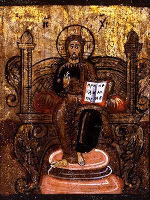 Icona Cristo onnipotente in trono