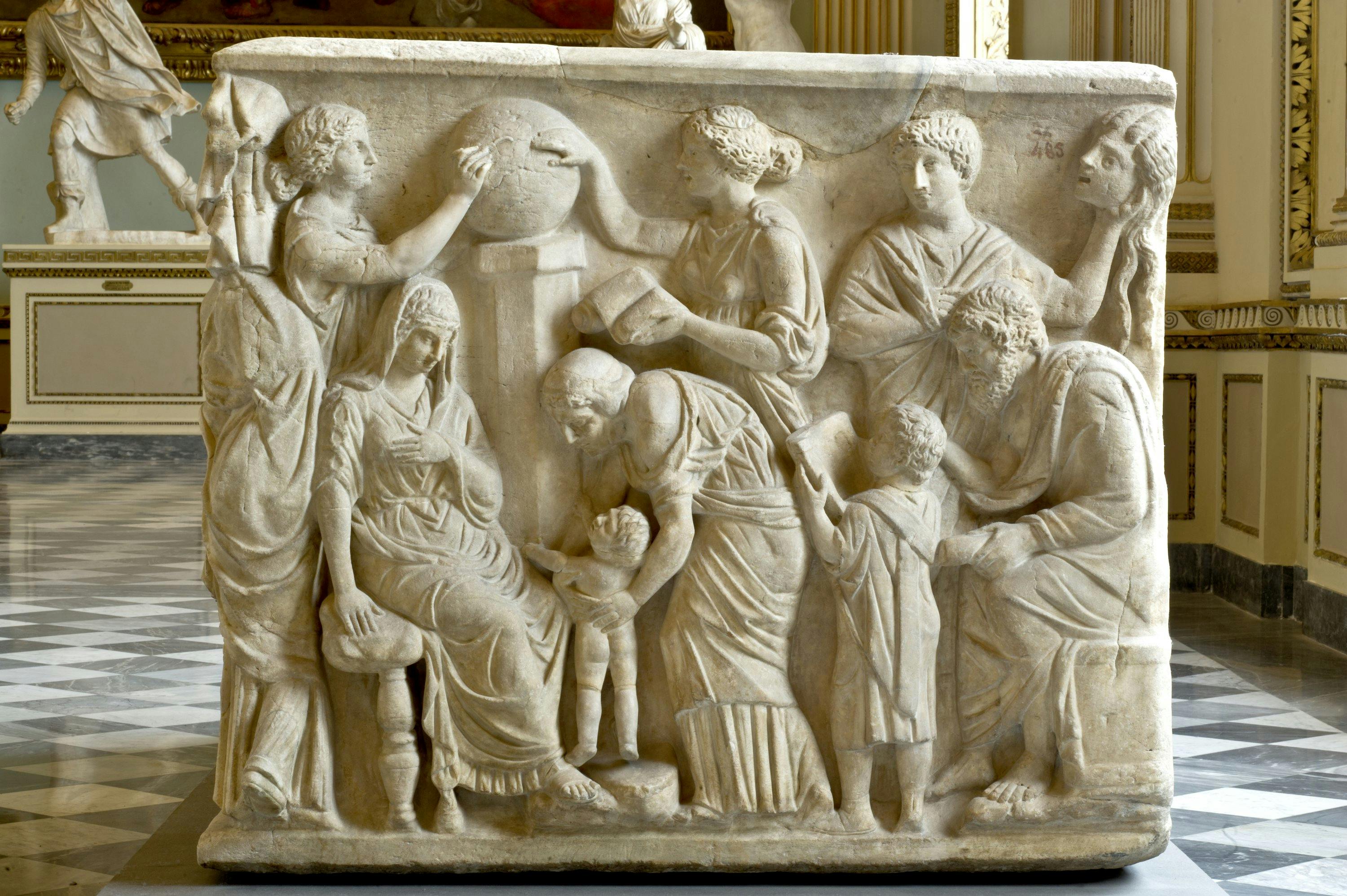 Sarcophagus with scenes of vita humana et militaris