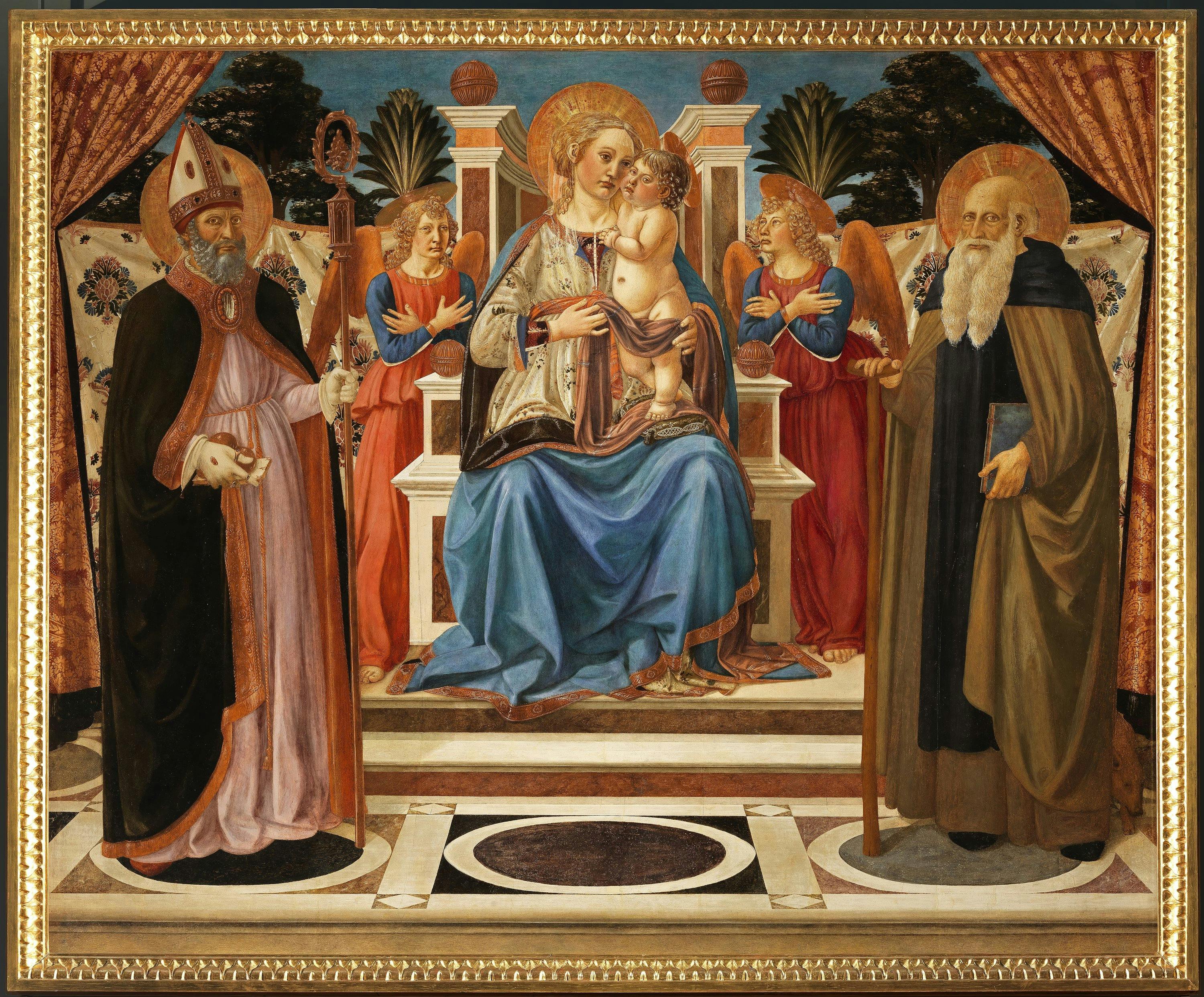 Madonna and Child Enthroned, angels, and St. Anthony Abbot and St. Nicholas of Bari