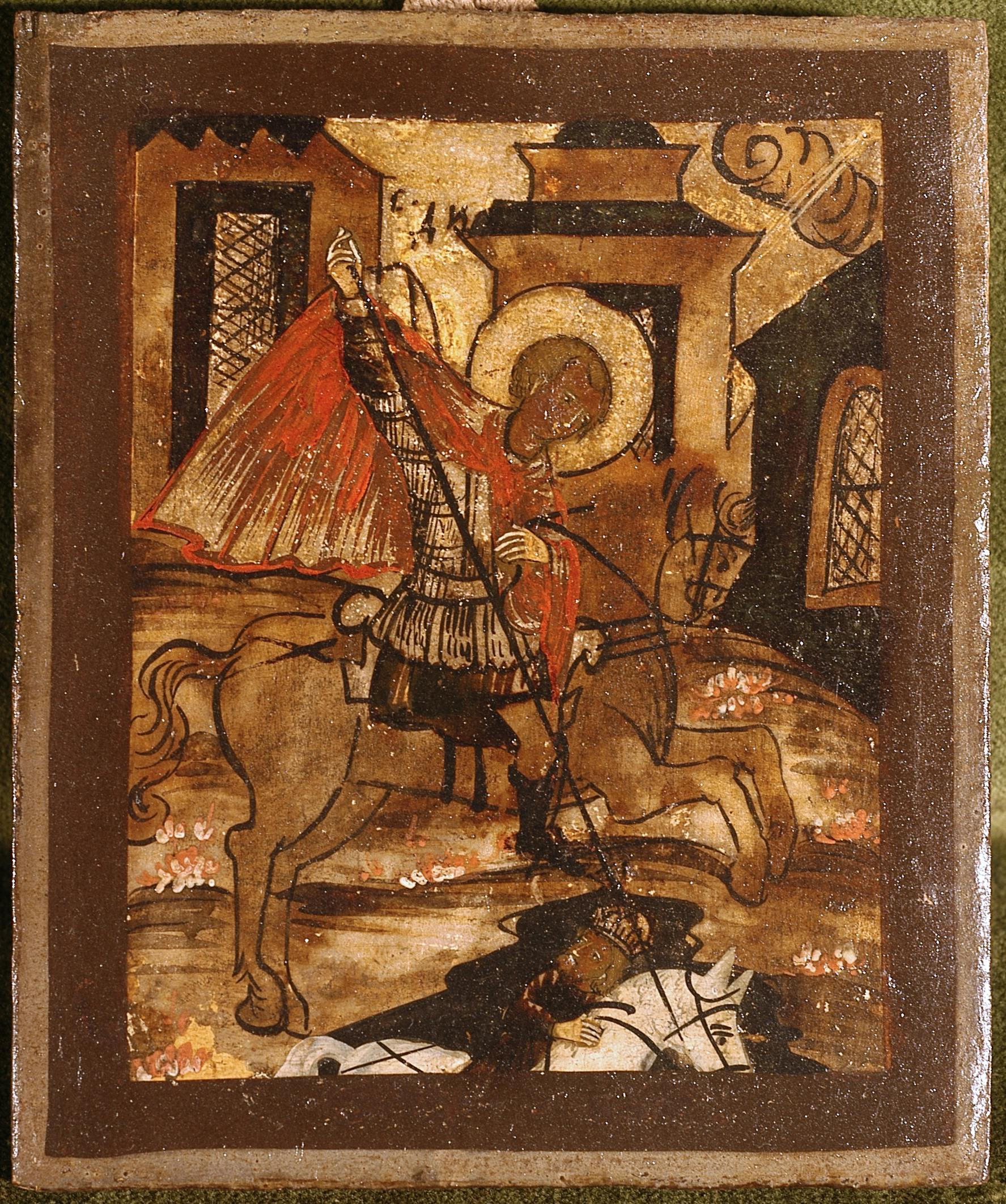 Icona Il miracolo del santo martire Demetrio di Tessalonica (Dimitrij Solunskij)