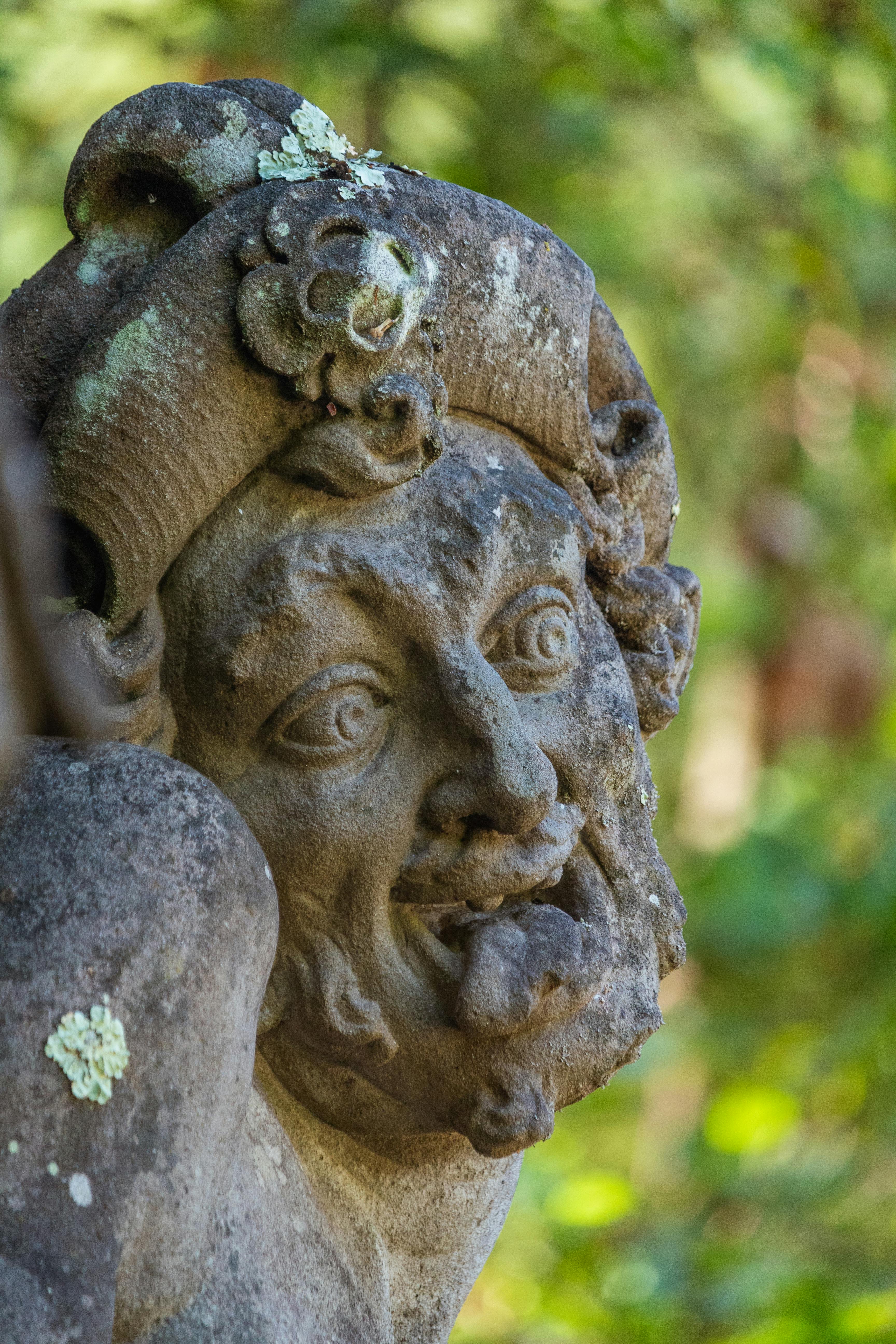 Three statues of Grotesque figures or Caramogi