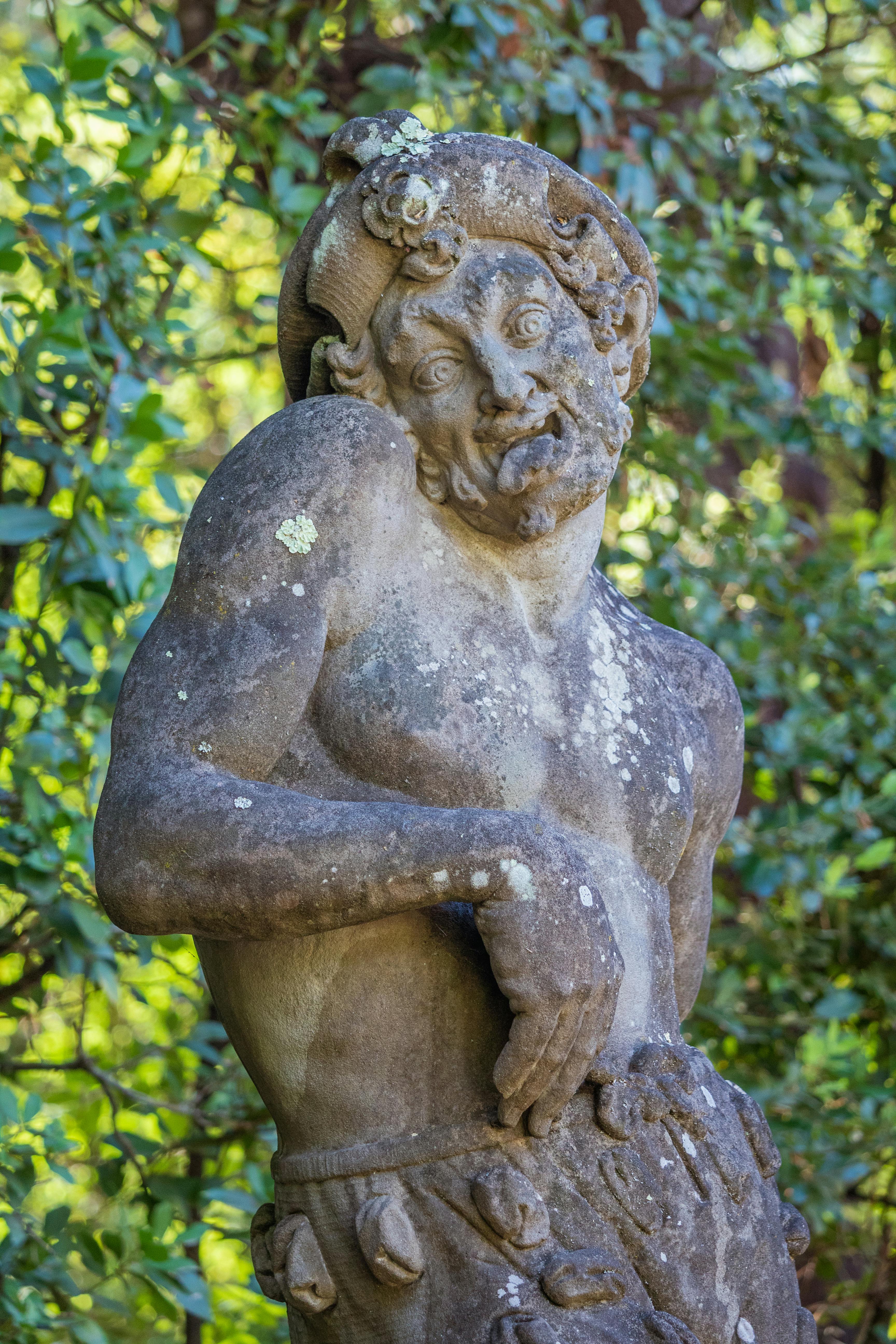 Three statues of Grotesque figures or Caramogi