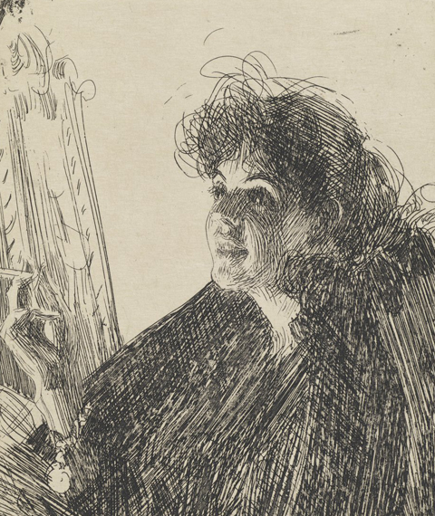 Girl with a Cigarette I (Portrait of Miss X.) by Anders Zorn