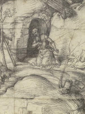 San Girolamo penitente in un paesaggio roccioso