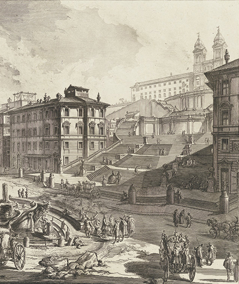 View of the Piazza di Spagna, in 'Views of Rome' by G.B.