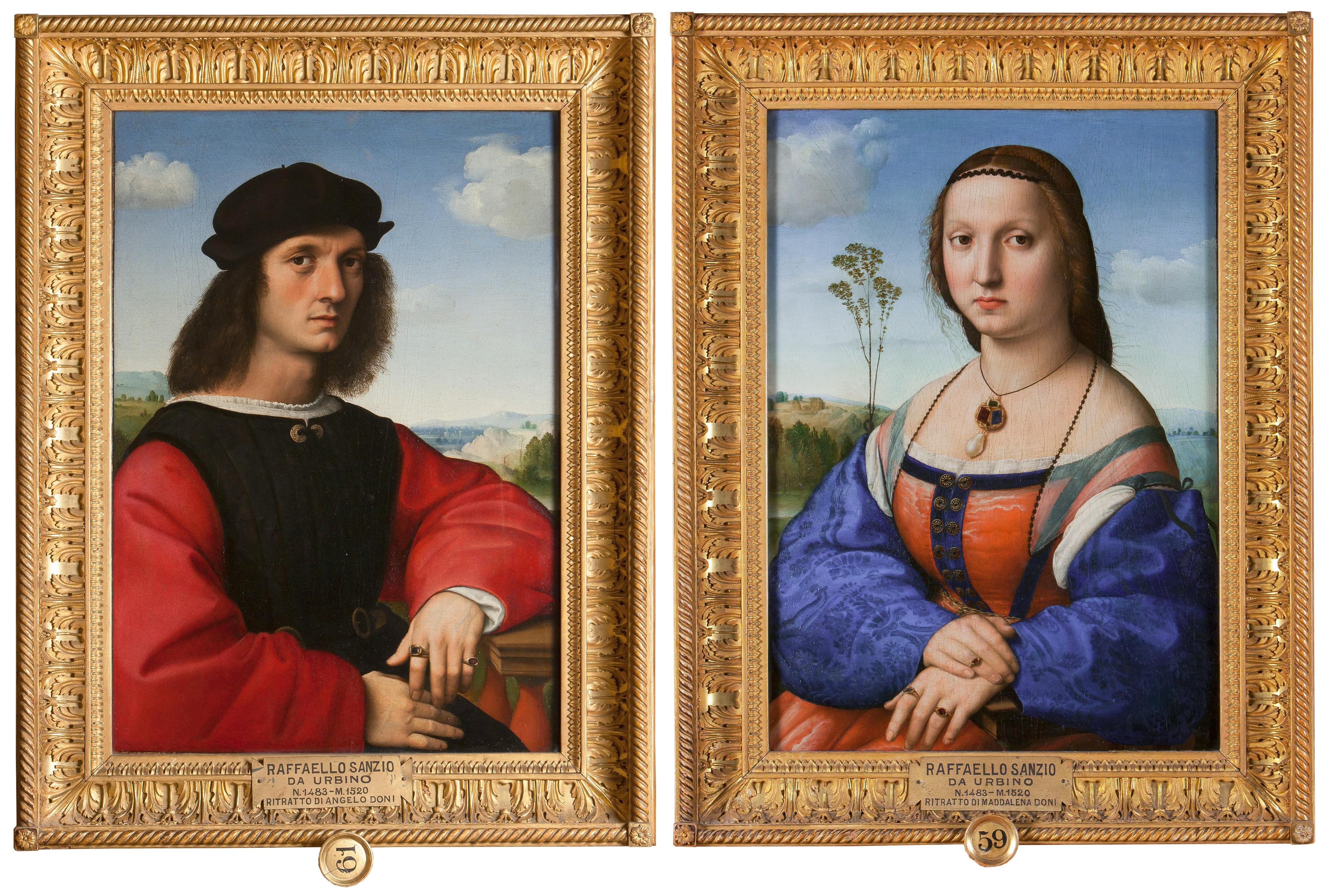 Portraits of Agnolo and Maddalena Doni (front); the Flood and Deucalion and Pyrrha (back)