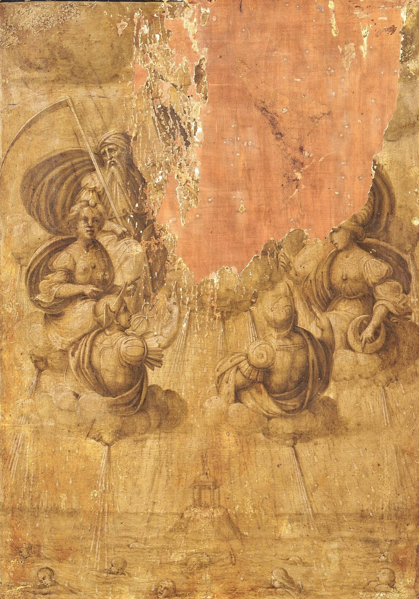 Maestro di Serumido, Diluvio degli Dei, recto del ritratto di Agnolo Doni | Maestro di Serumido, the Flood, back of Agnolo Doni portrait