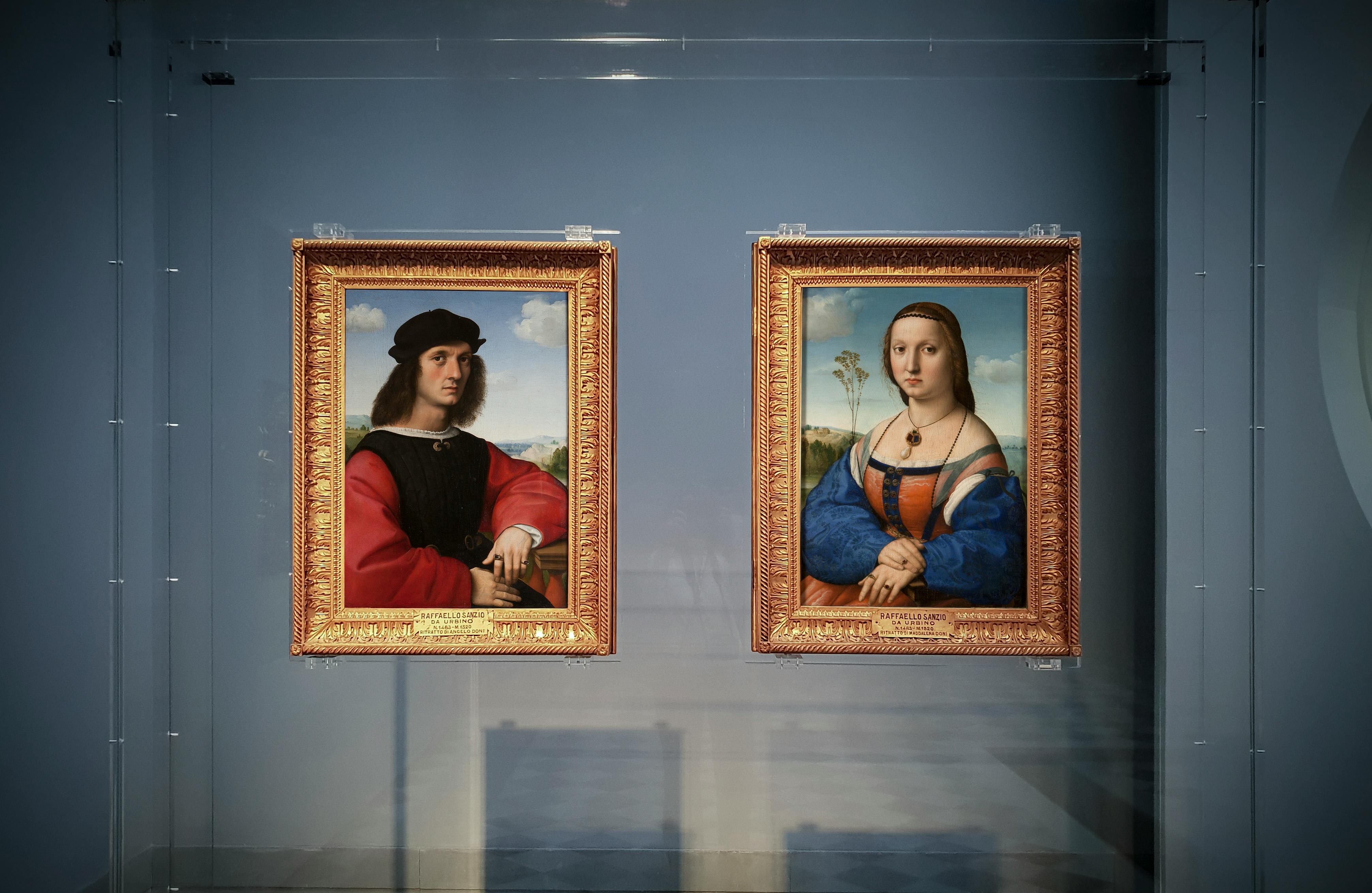 Portraits of Agnolo and Maddalena Doni (front); the Flood and Deucalion and Pyrrha (back)
