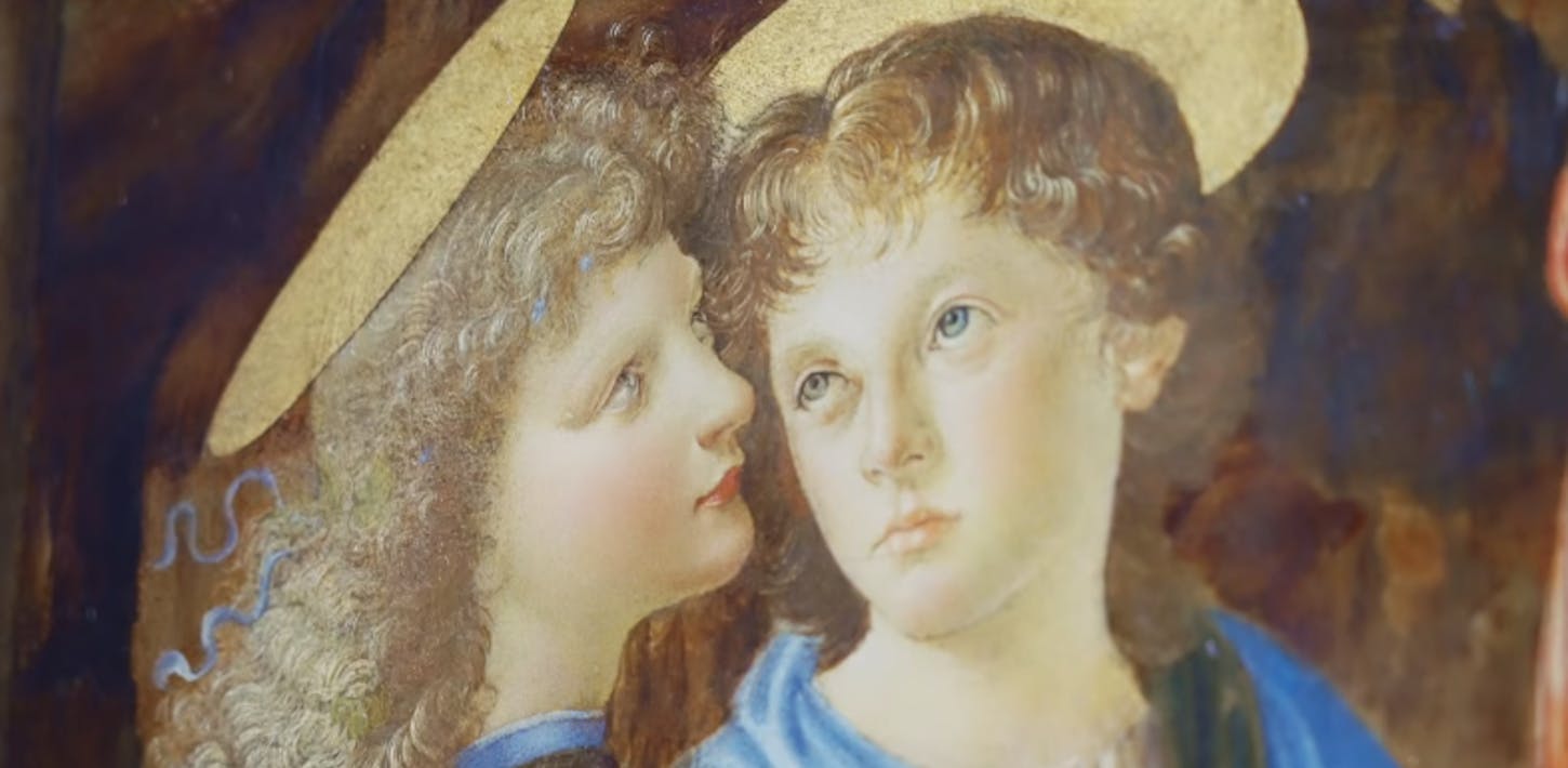 Leonardo e Verrocchio. Il Battesimo di Cristo agli Uffizi