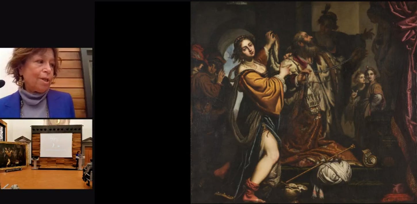 Presentazione della donazione del dipinto di Bartolomeo Salvestrini, Salomone incensa gli idoli